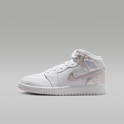 Air Jordan 1 Mid SE — White/White/White/Field Silver