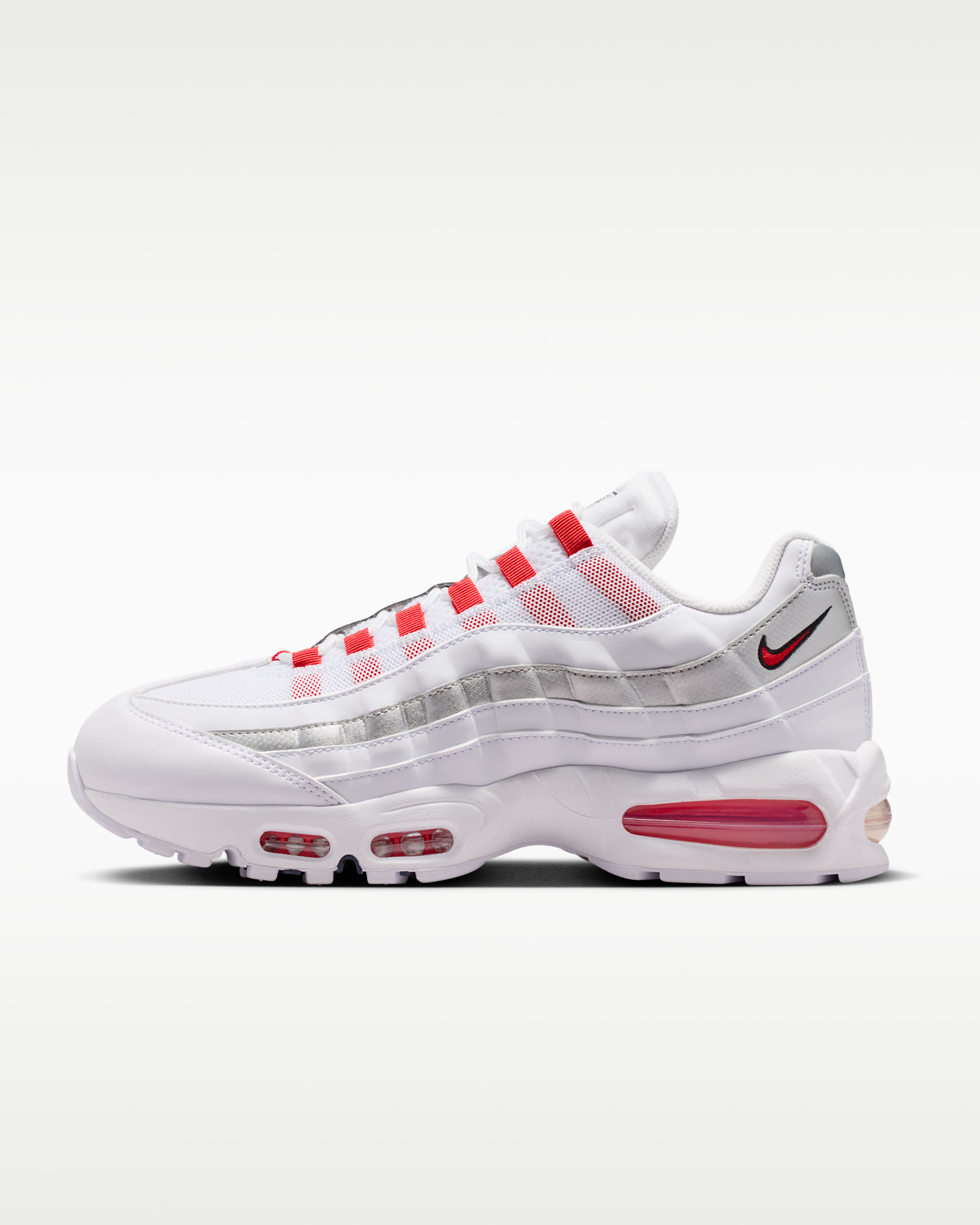 Nike Air Max 95 Big Bubble 'England' — White/Metallic Silver/Obsidian/Speed Red