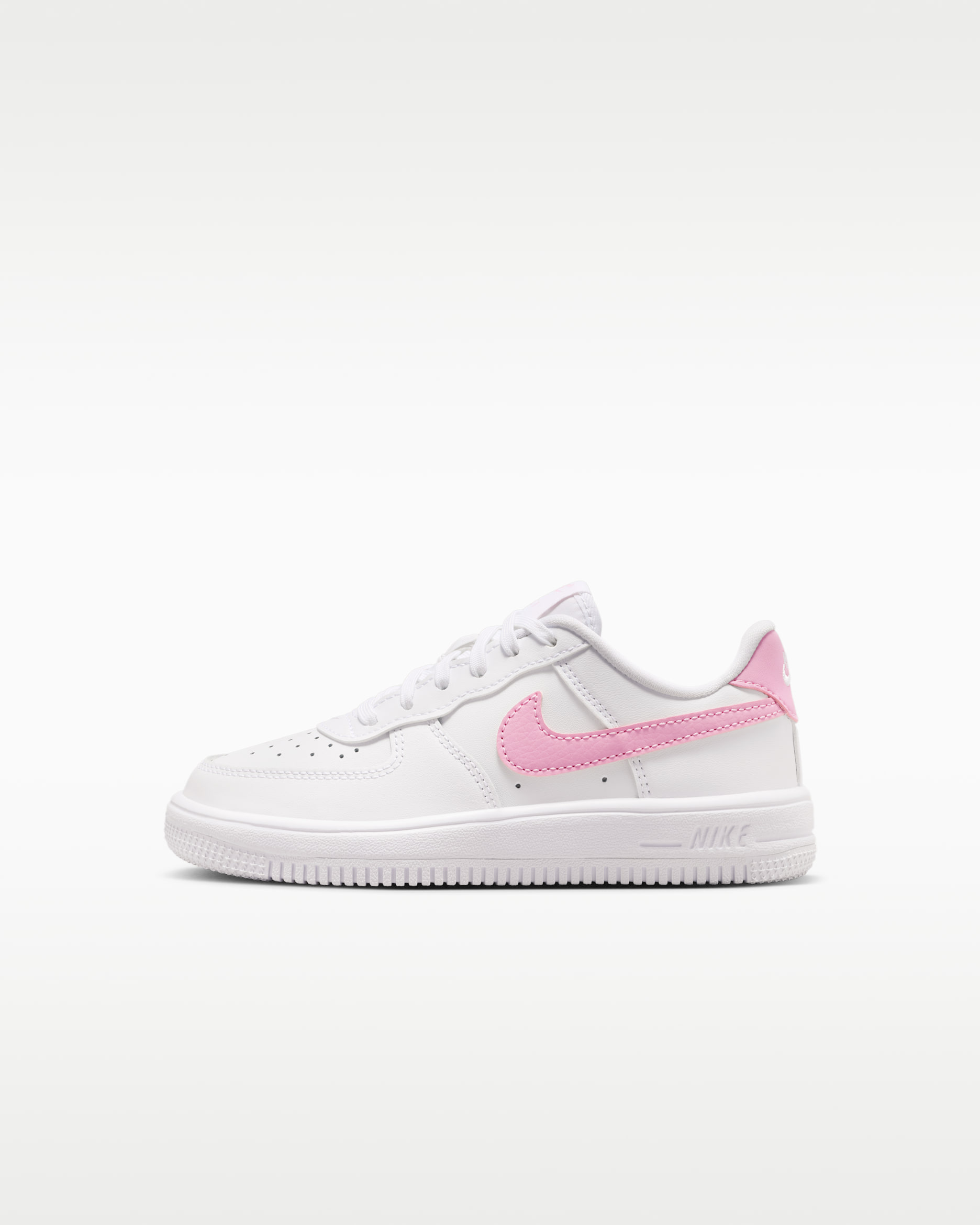 Nike Force 1 Low — White/White/Pink Rise