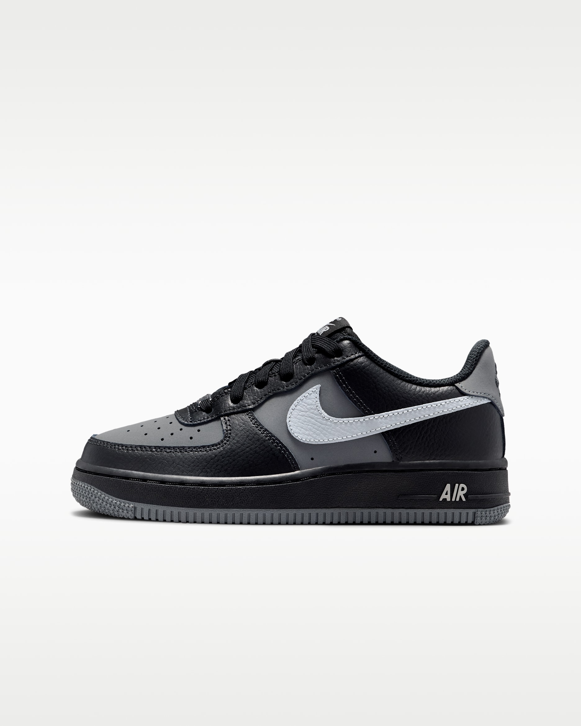 Nike Air Force 1 — Black/Iron Grey/Metallic Silver/Light Smoke Grey