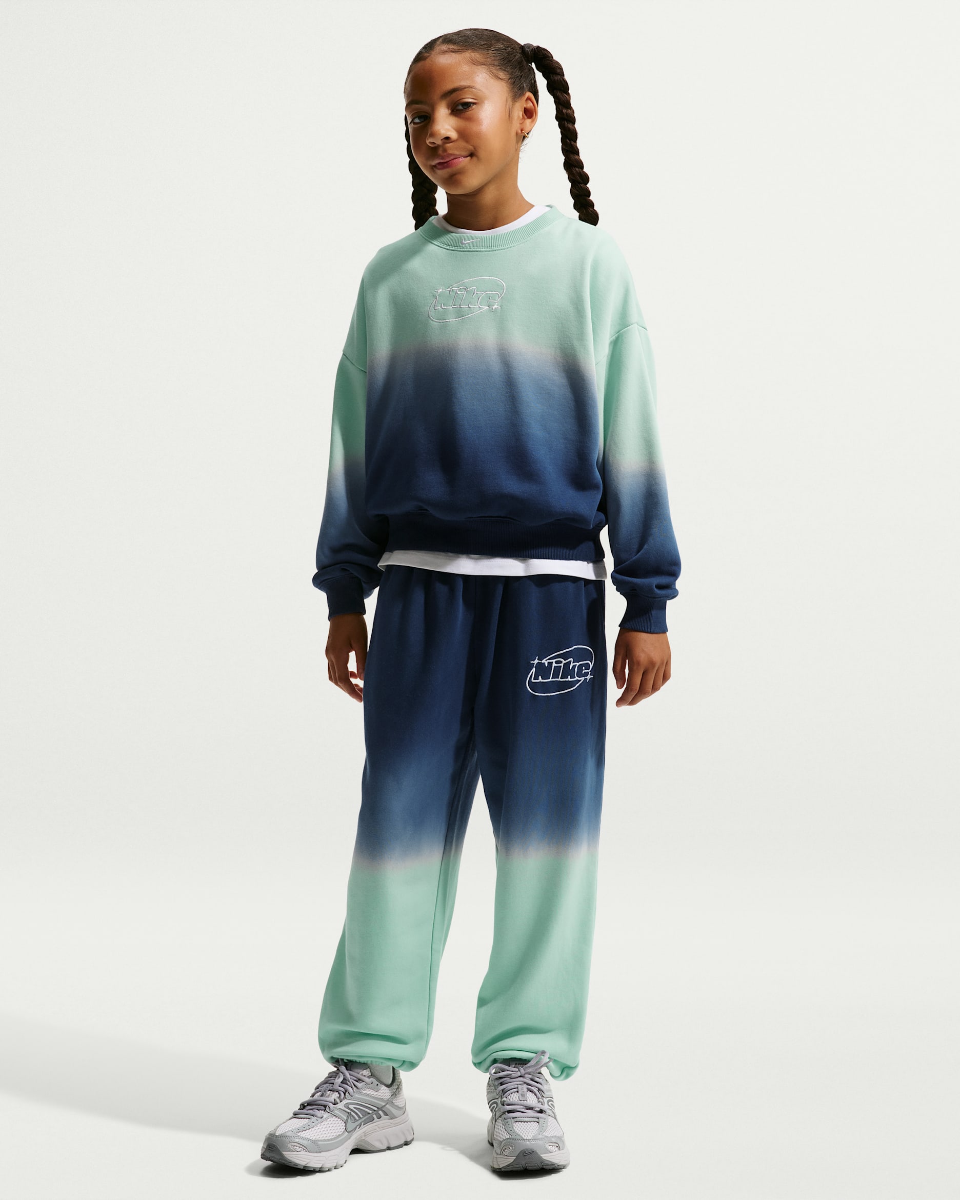 Nike Sportswear Studio Fleece — Arctic Green/Midnight Navy