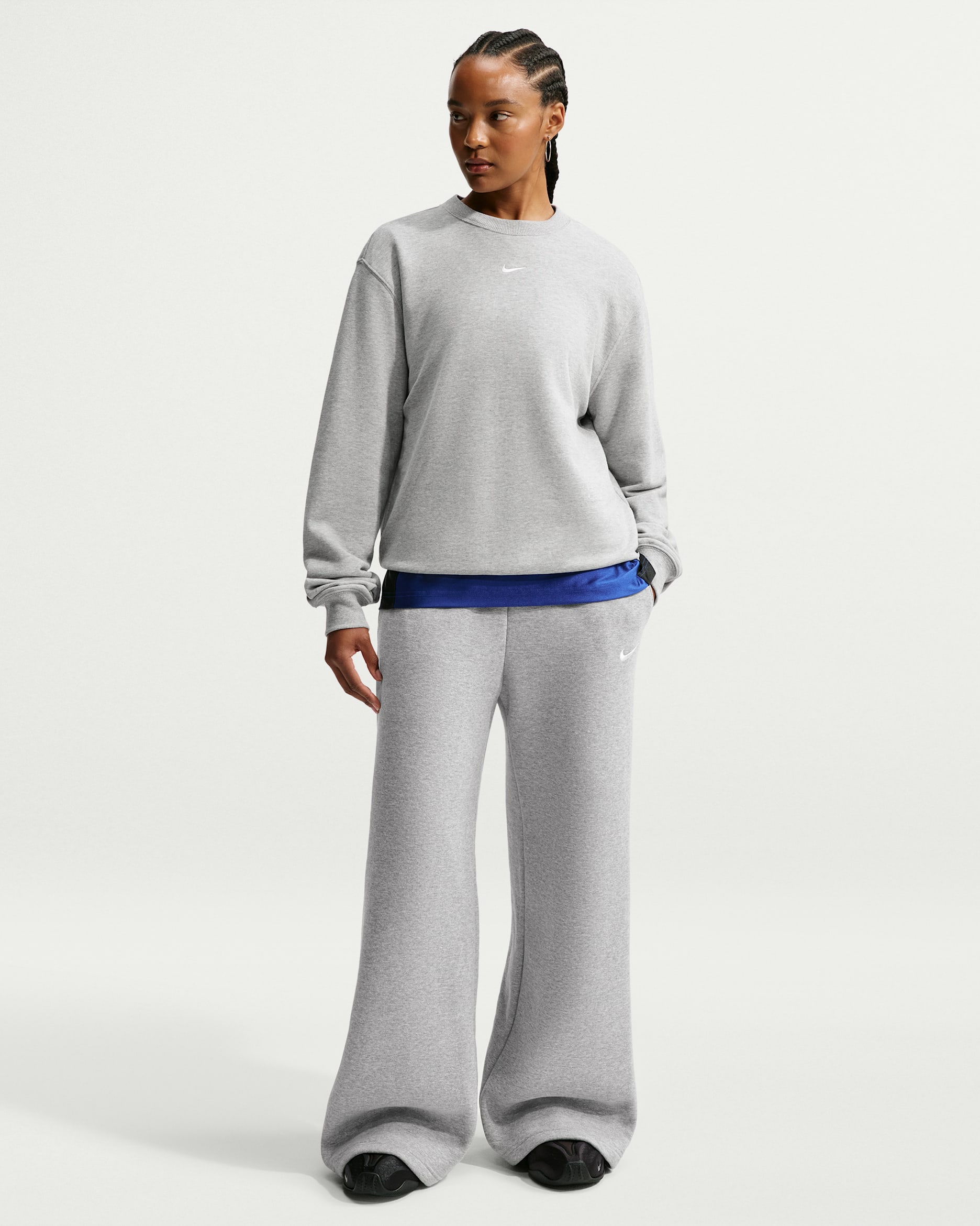 Nike Studio Fleece Medium Weight — Dark Grey Heather/Sail