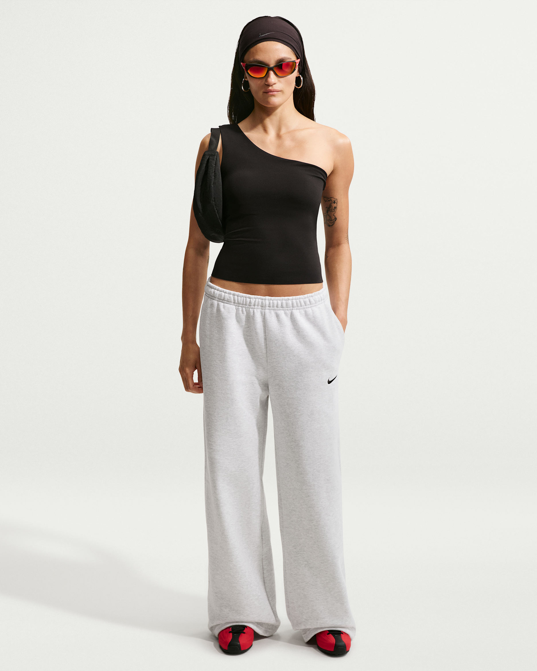 Nike Studio Fleece Medium Weight — Birch Heather/Black