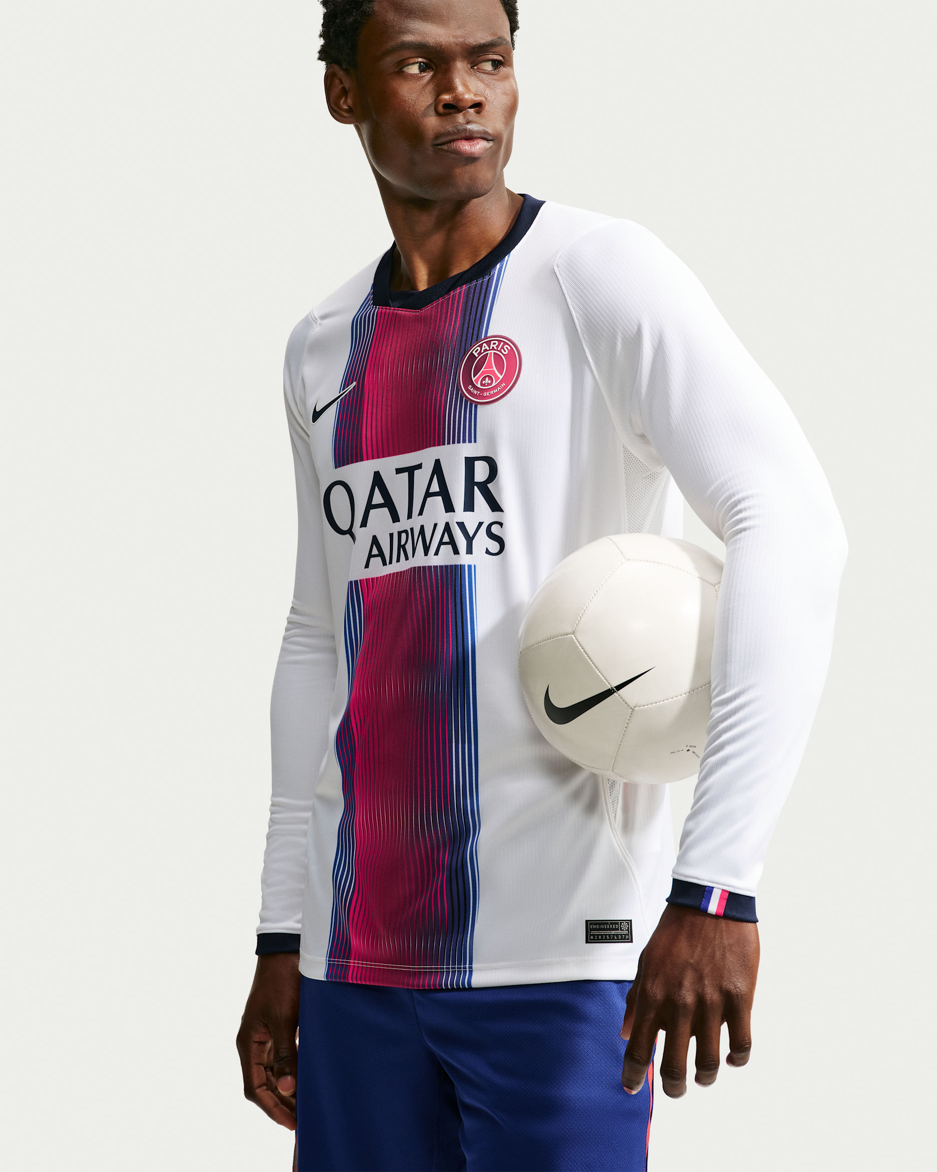 Paris Saint-Germain 2026/27 Stadium Away — White/College Navy/Global Red/College Navy