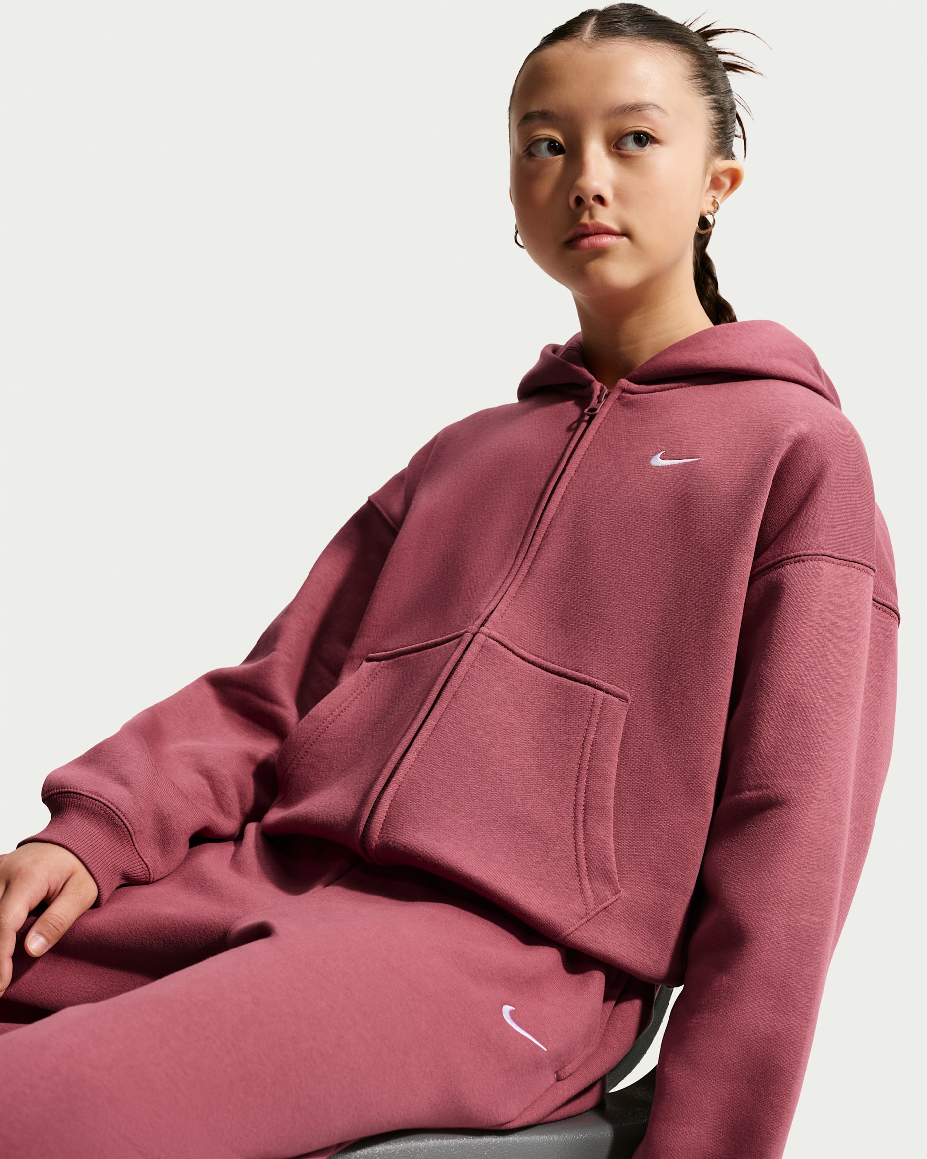 Nike Sportswear Studio Fleece — Pink Smoke/White