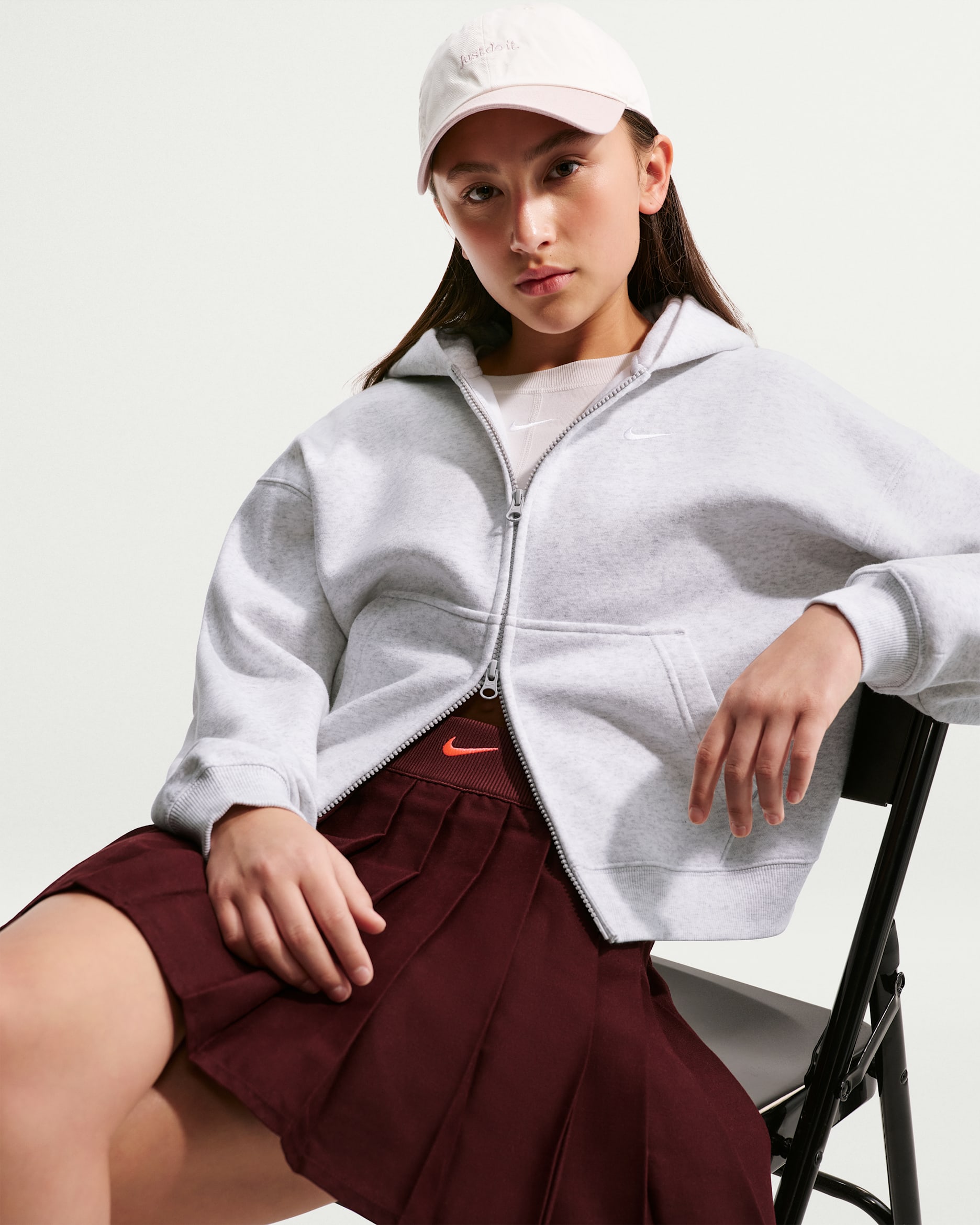 Nike Sportswear Studio Fleece — Birch Heather/Grey Fog/White