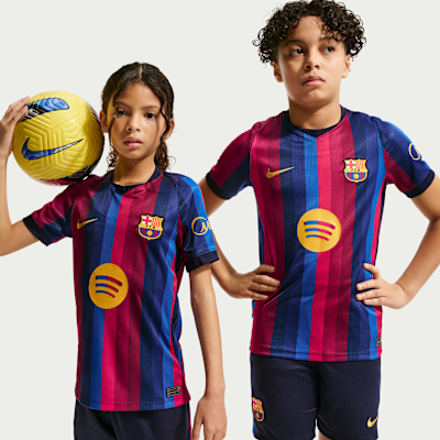 F.C. Barcelona 2026/27 Stadium Home — Deep Garnet/Blue Void/Blackened Blue/Mineral Yellow