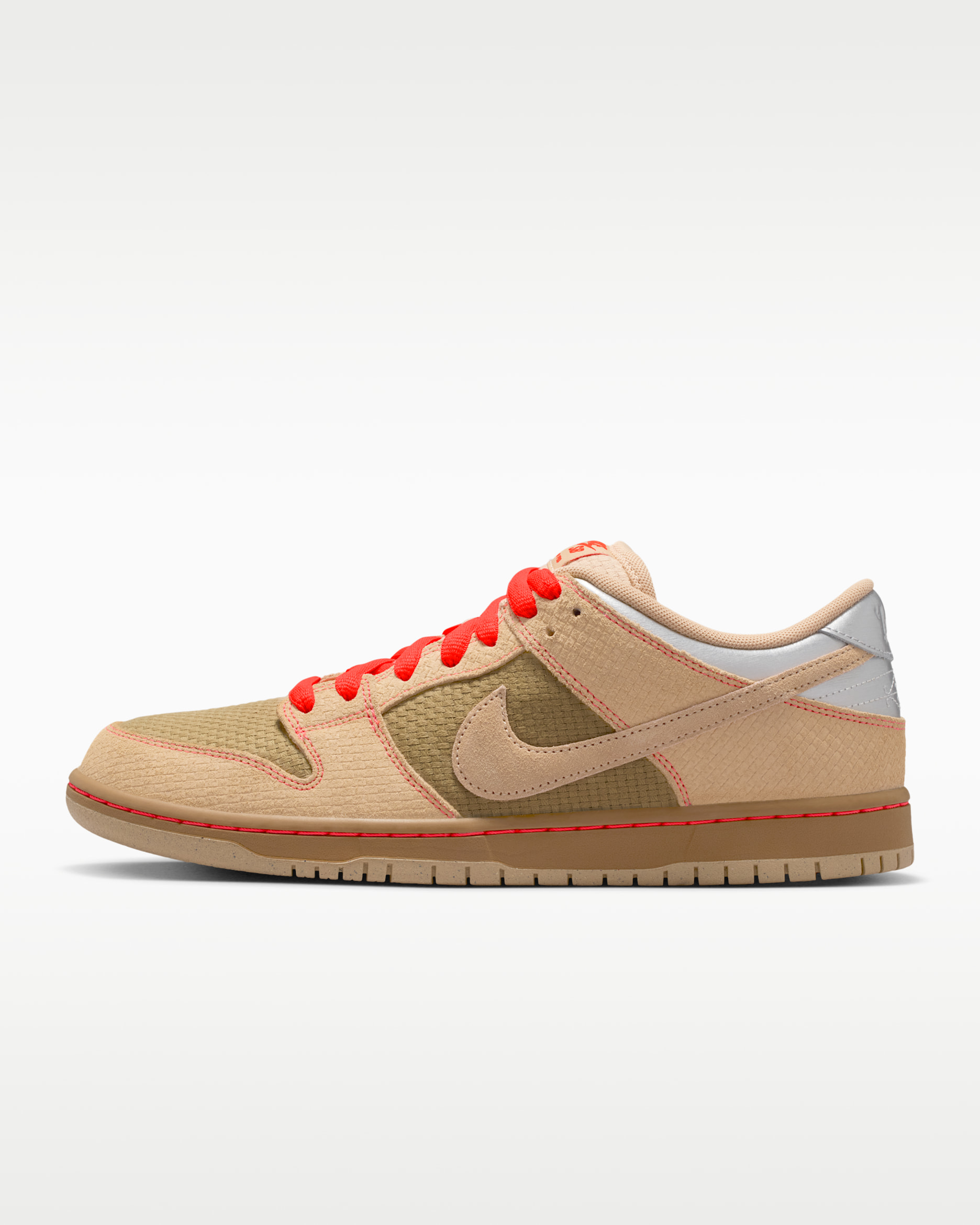 Nike SB Dunk Low Pro — Canvas/Parachute Beige/Bright Crimson/Vachetta Tan