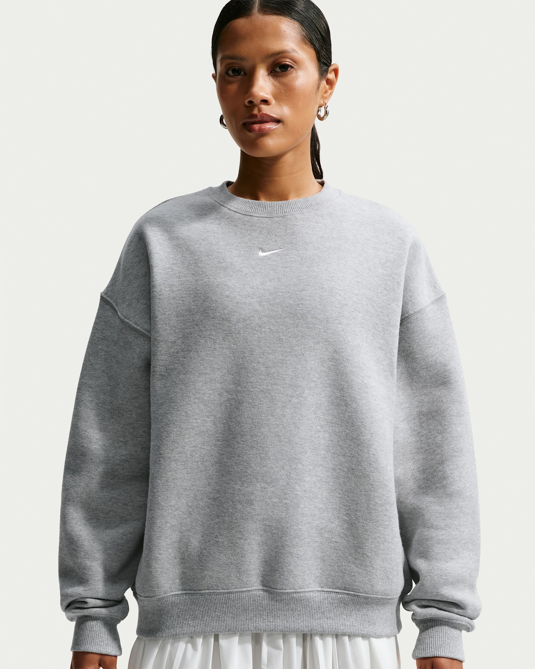 Nike Studio Fleece Medium Weight — Dark Grey Heather/Sail
