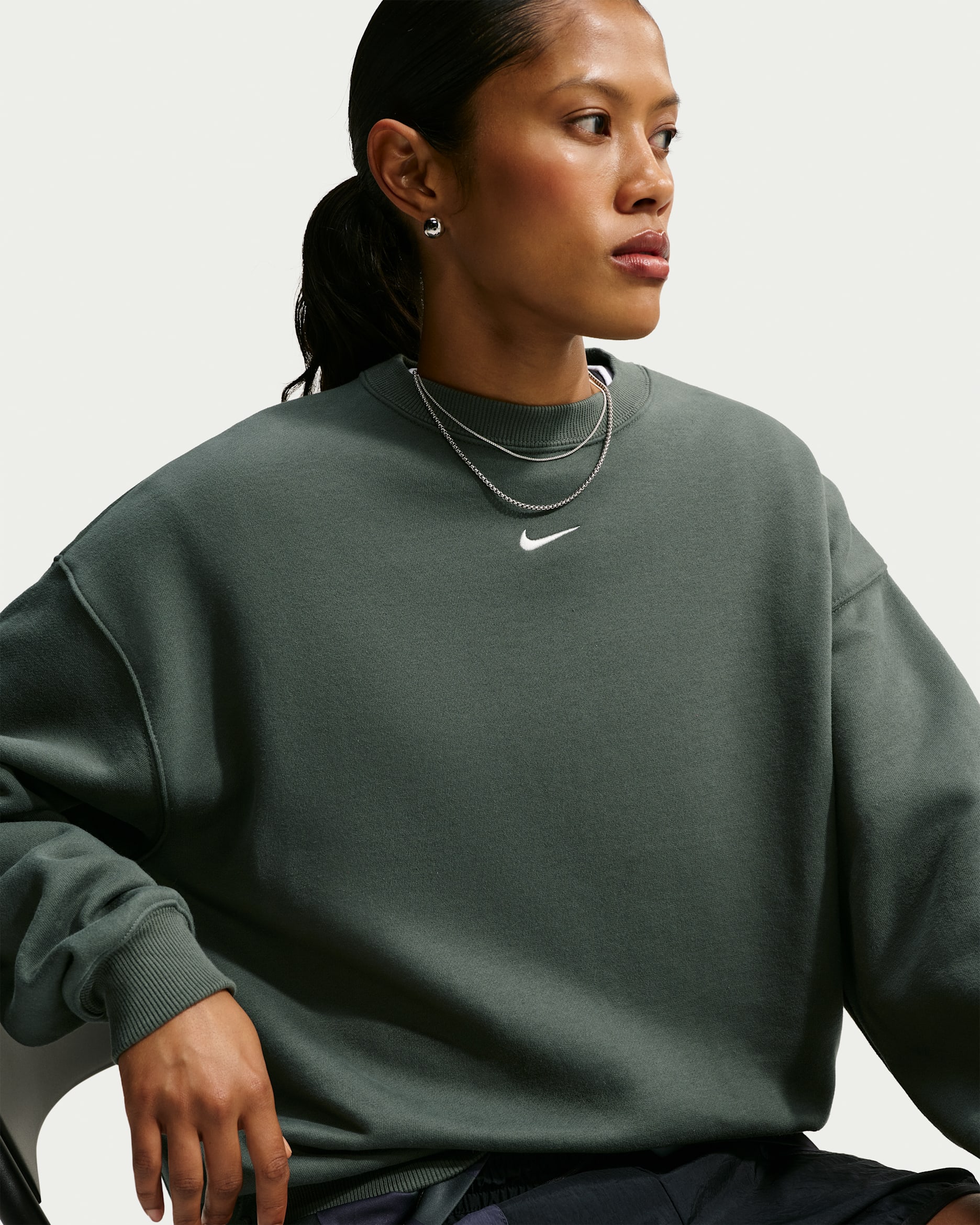 Nike Studio Fleece Medium Weight — Camo Green/Sail