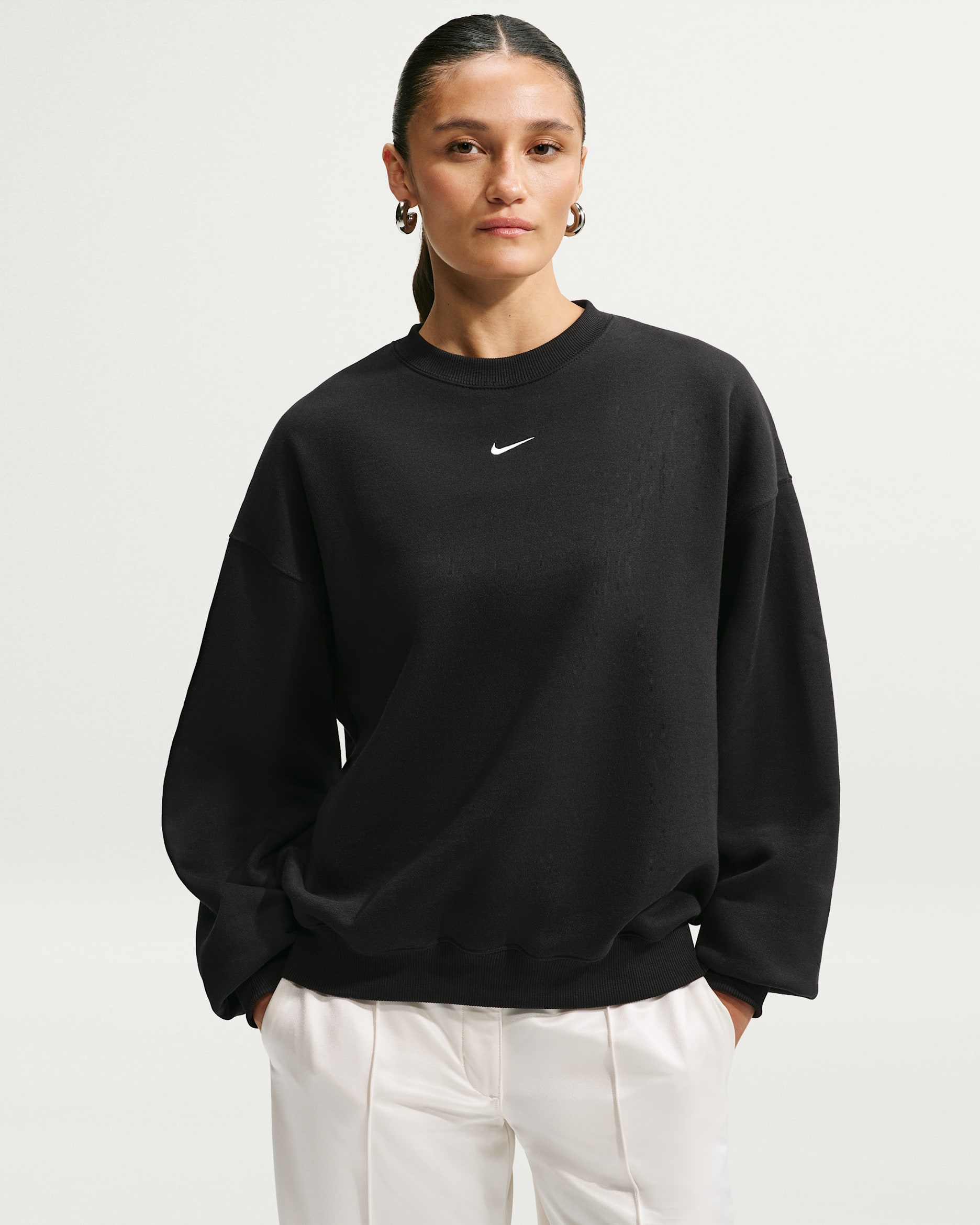Nike Studio Fleece Medium Weight — Total Black/Sail