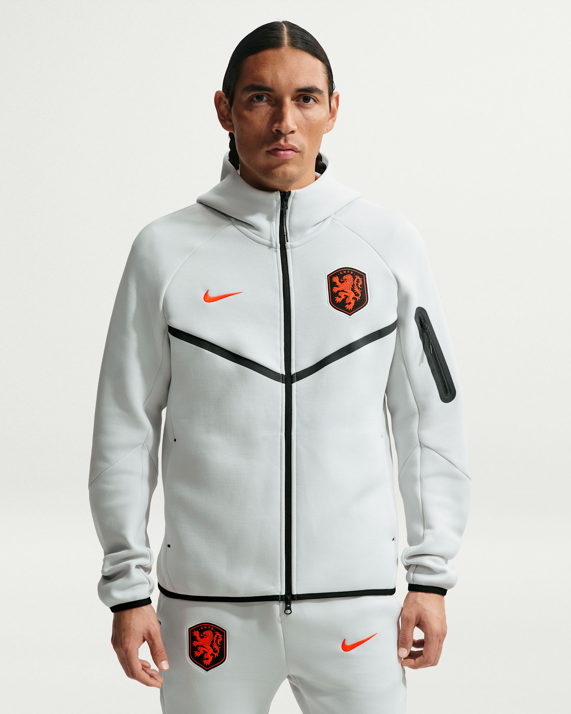 Netherlands Tech Fleece Windrunner — Photon Dust/Hyper Crimson