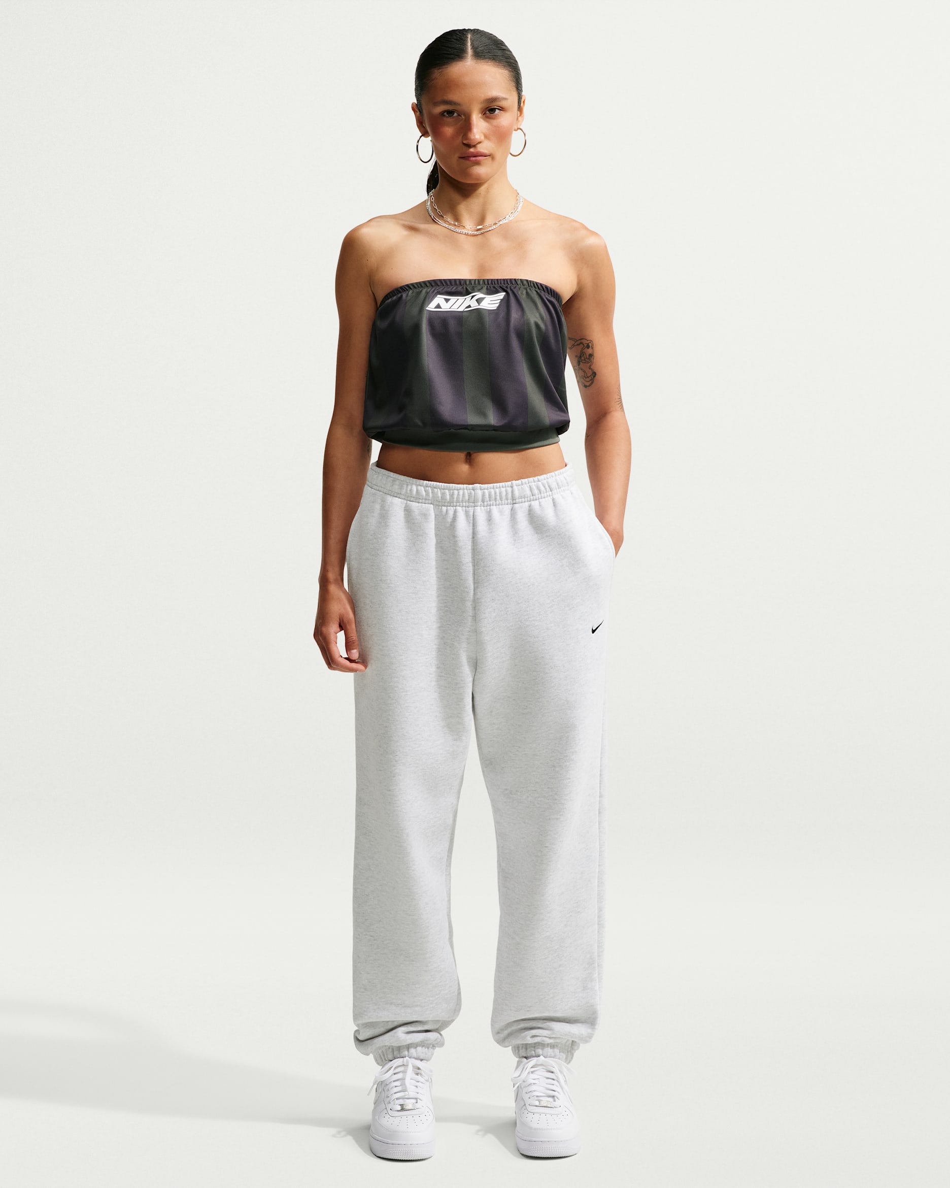Nike Studio Fleece Medium Weight — Birch Heather/Black