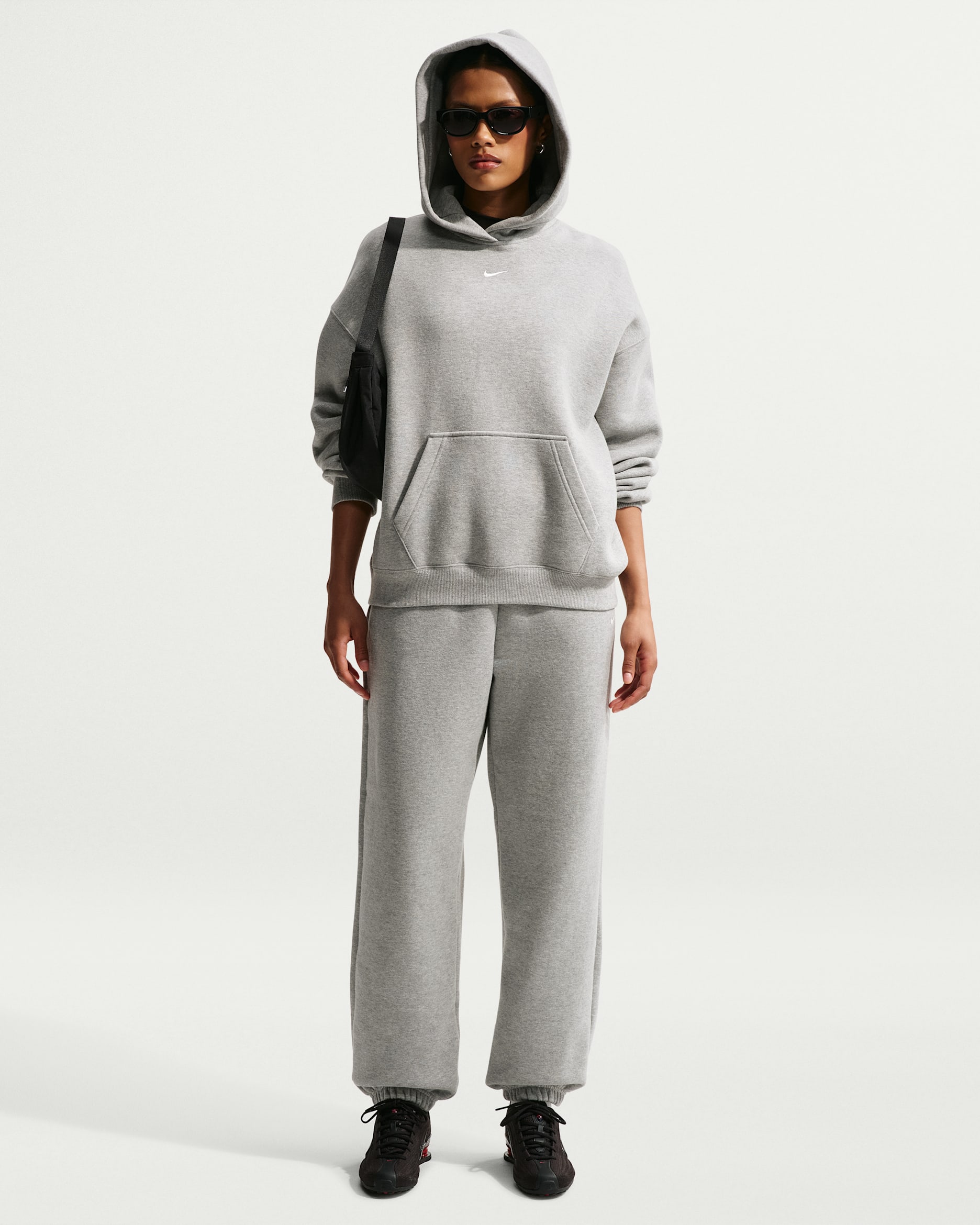 Nike Studio Fleece Medium Weight — Dark Grey Heather/Sail