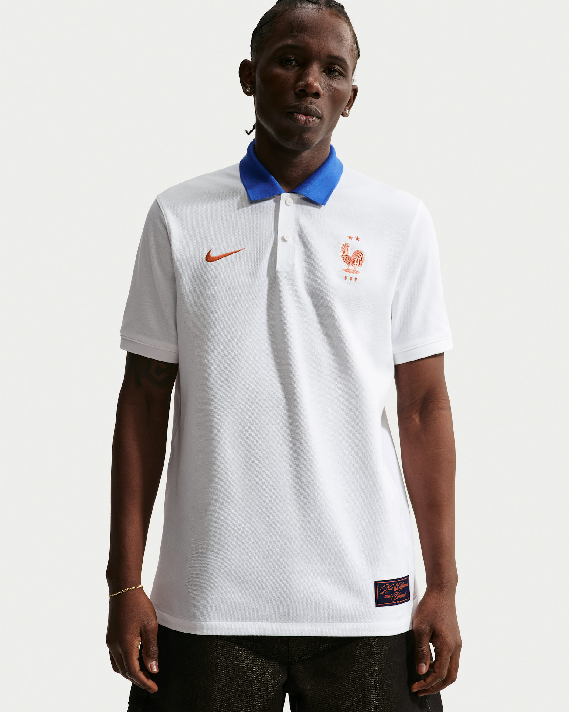 FFF The Nike Polo — White/Game Royal/Metallic Copper