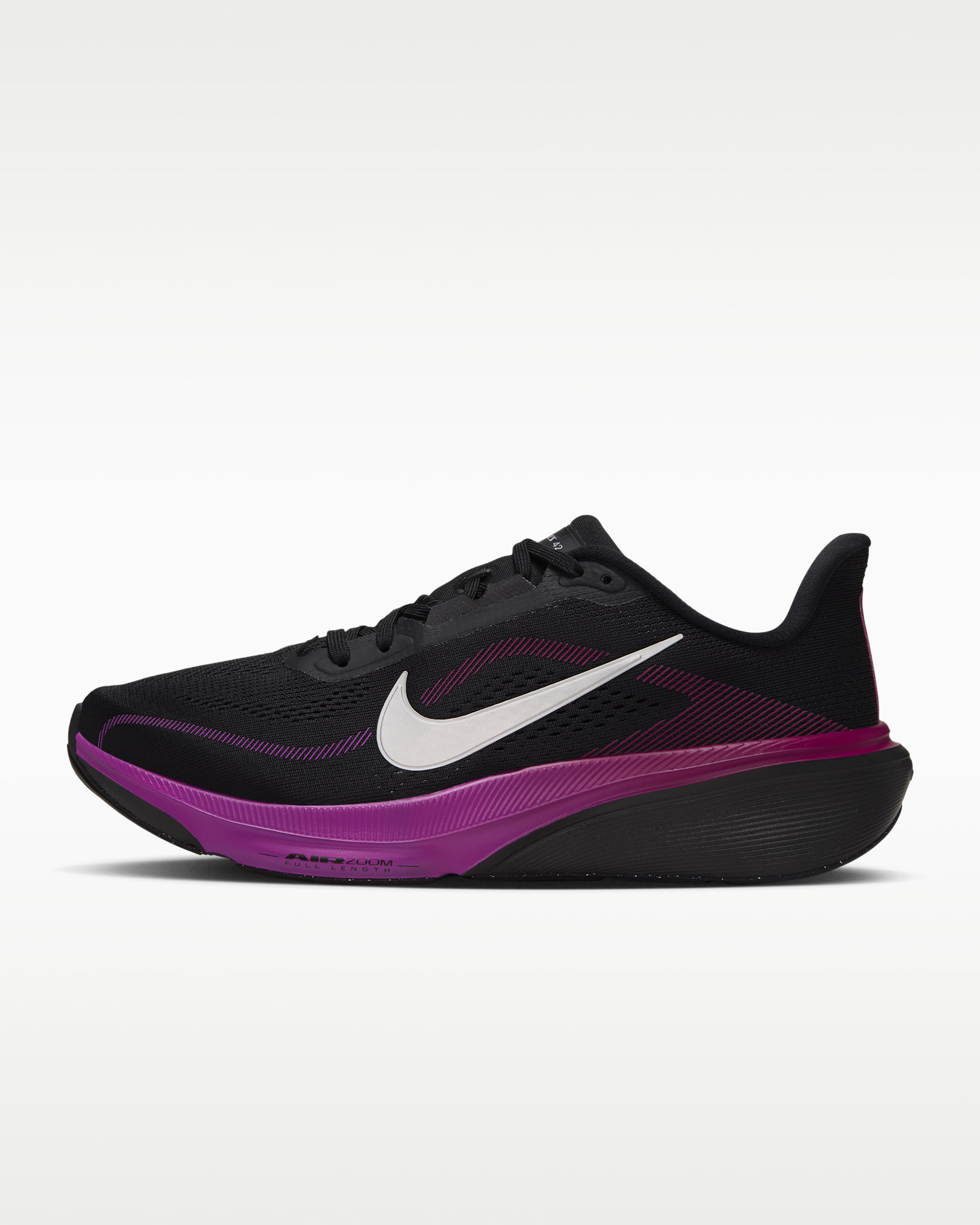 Nike Pegasus 42 — Black/Vivid Purple/True Berry/Metallic Silver