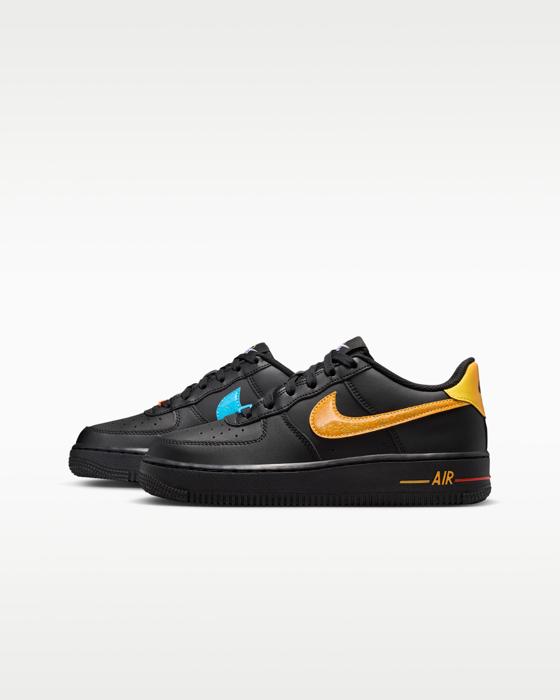 Nike Air Force 1 — Black/Laser Orange/Picante Red/Action Grape