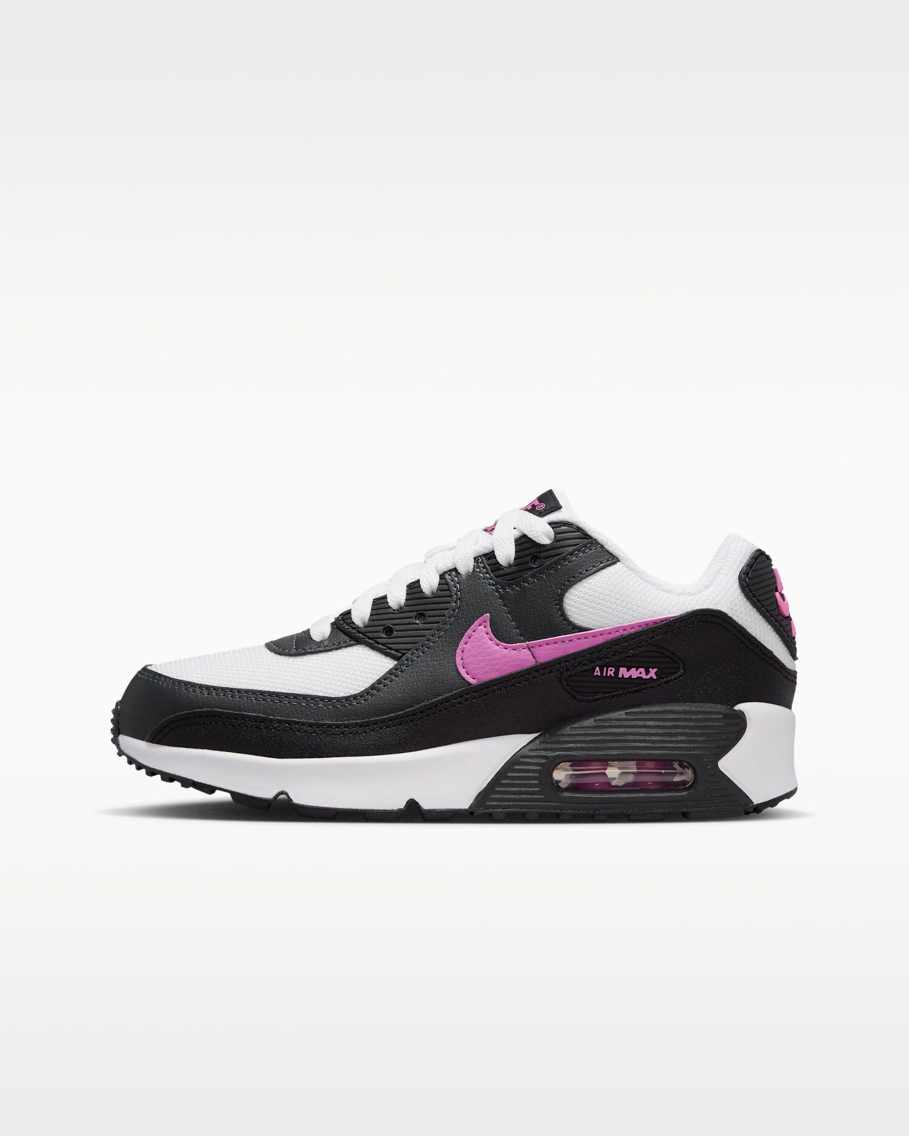 Nike Air Max 90 — White/Black/Anthracite/Playful Pink