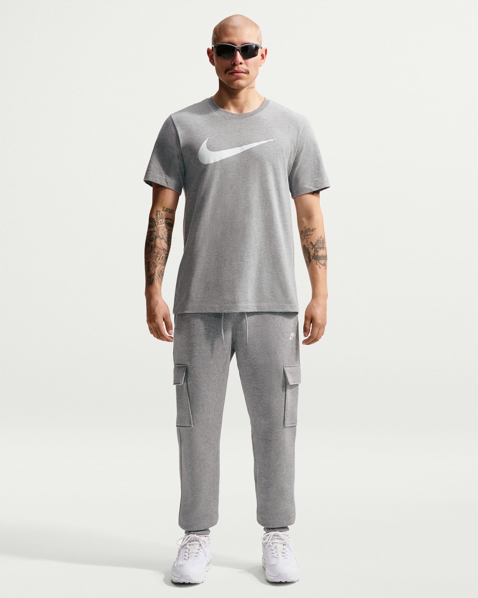 Nike Club — Dark Grey Heather/Light Smoke Grey/White