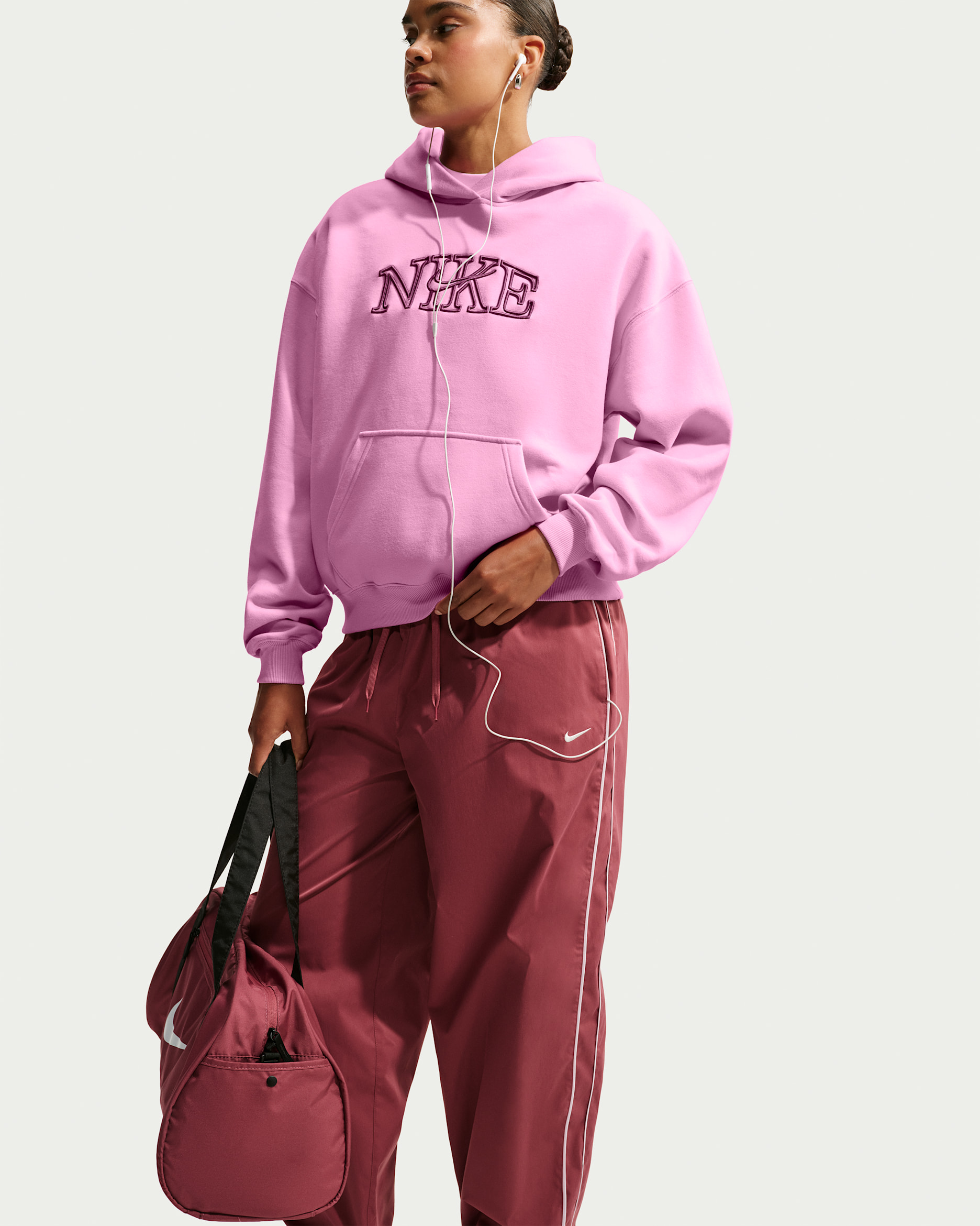 Nike Studio Fleece Medium Weight 'Graphic Pack' — Pink Rise/Pink Smoke