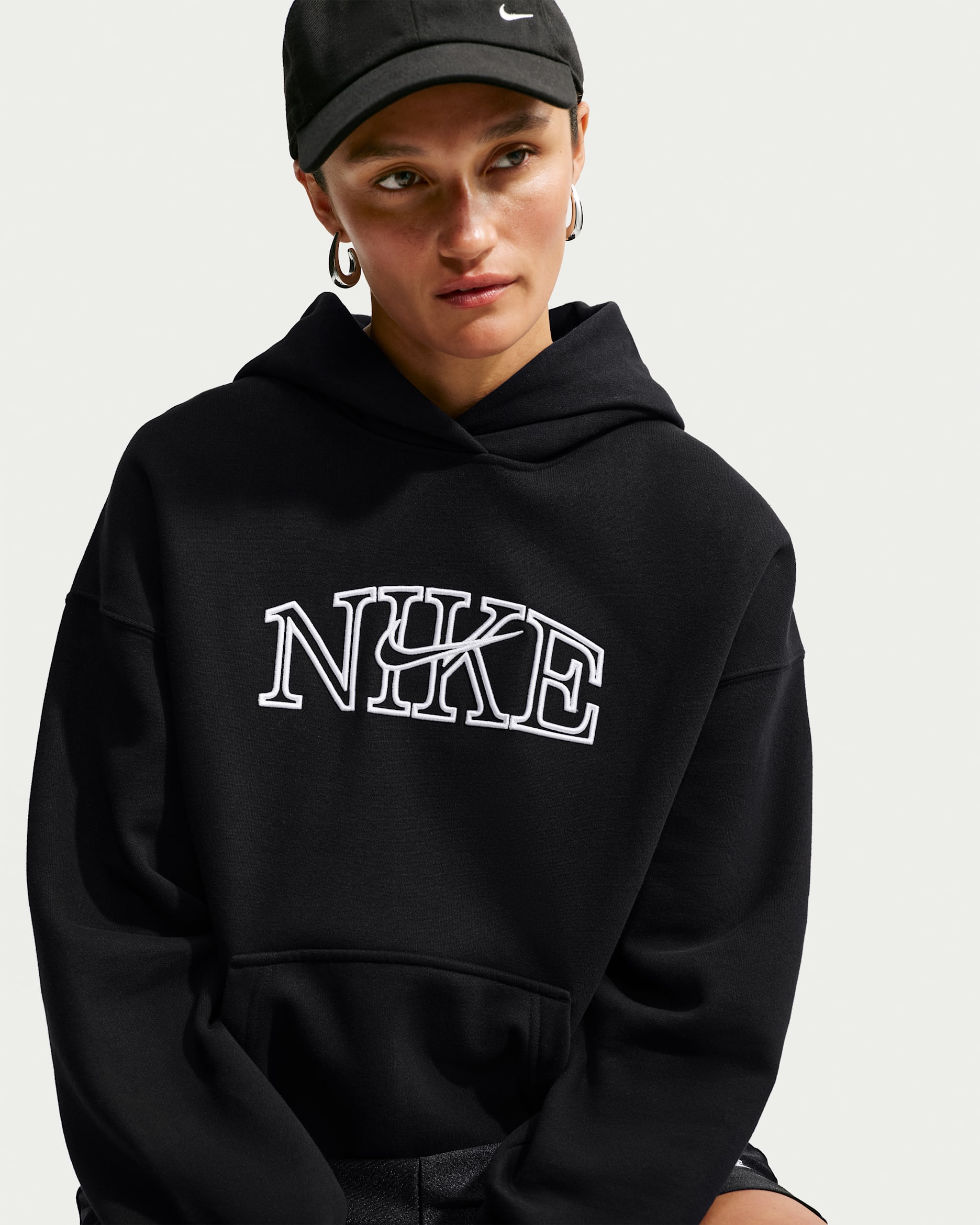 Nike Studio Fleece Medium Weight 'Graphic Pack' — Total Black/White