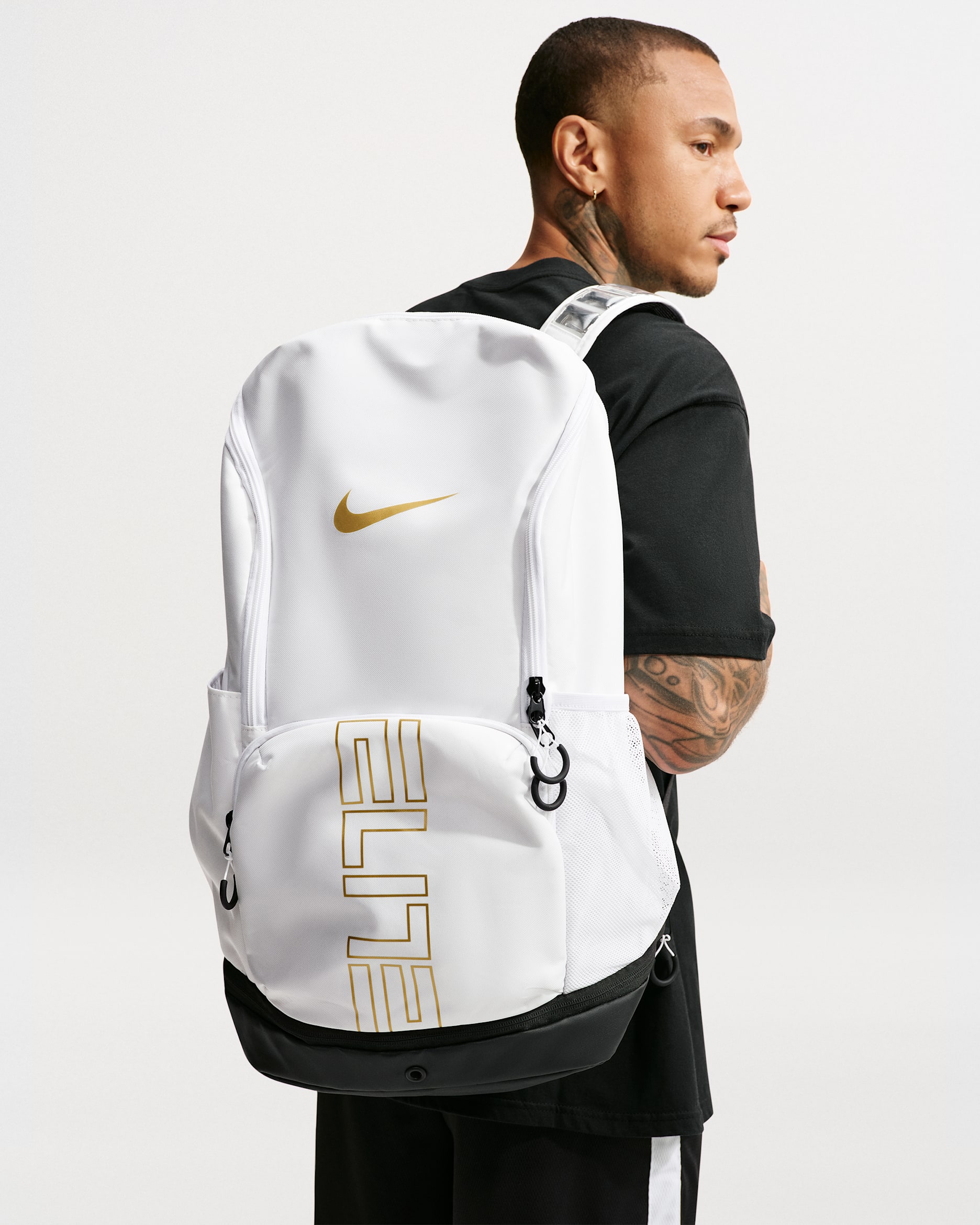 Nike Varsity Elite — White/Black/Metallic Gold
