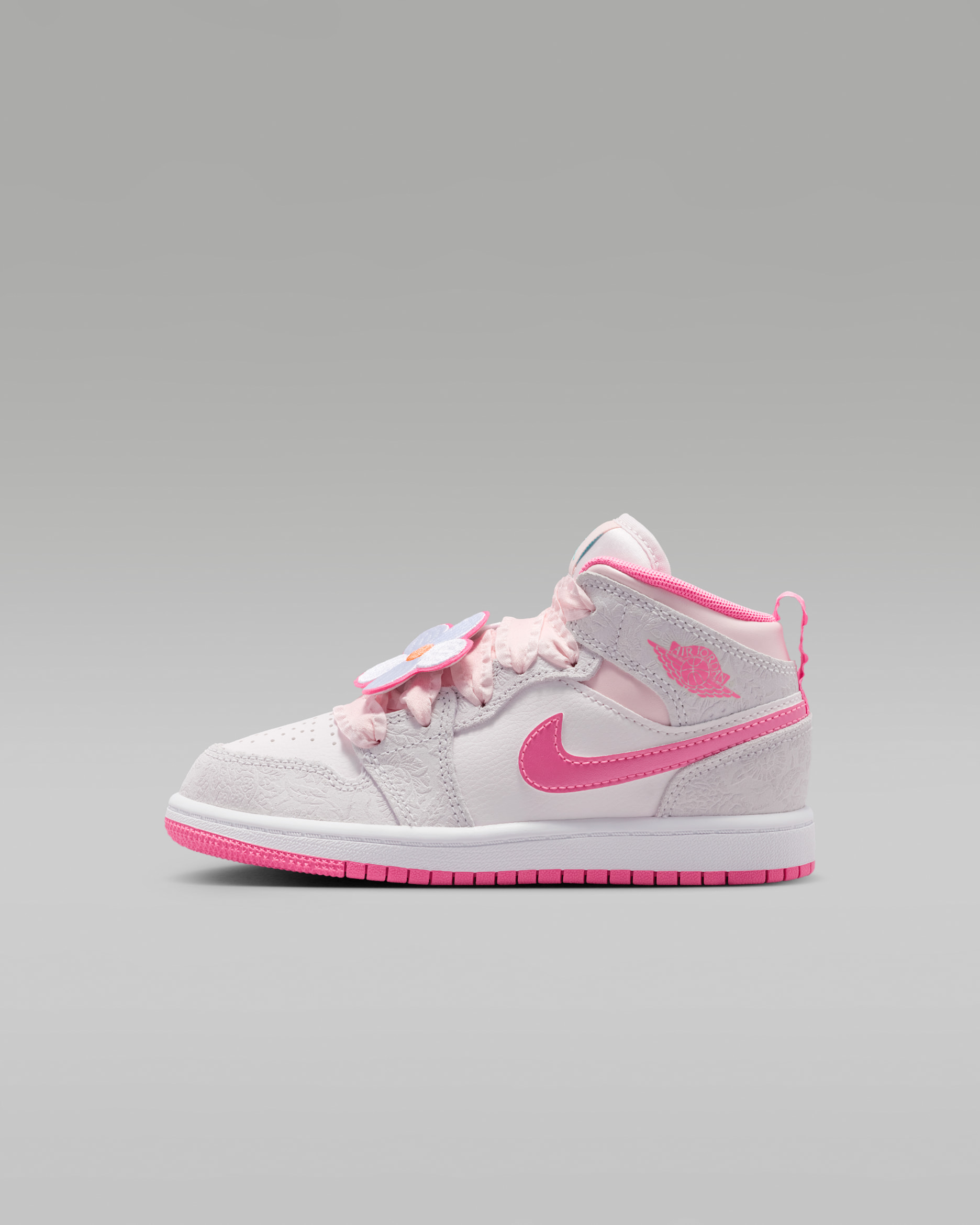 Jordan 1 Mid SE — Vast Grey/Sail/Pink Bloom/Pink Glow