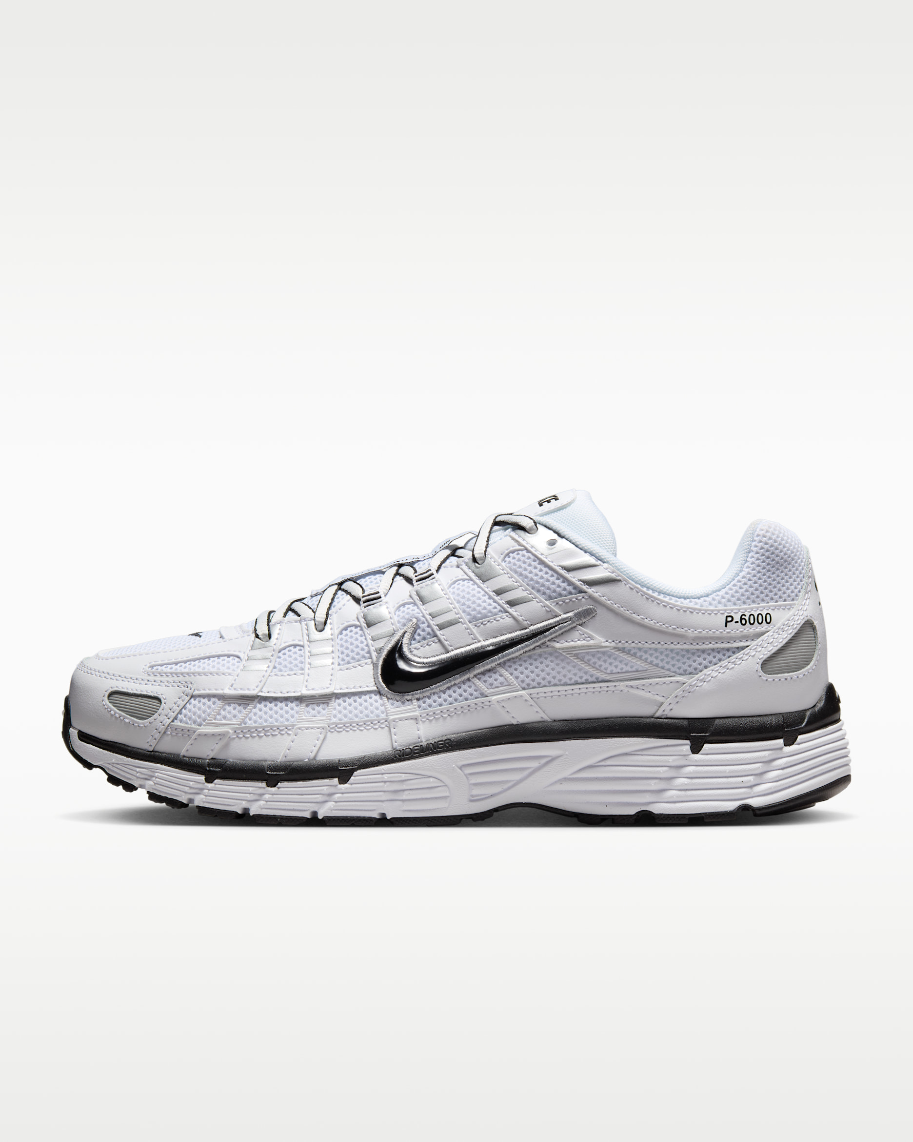 Nike P-6000 — White/Metallic Silver/Black/Black