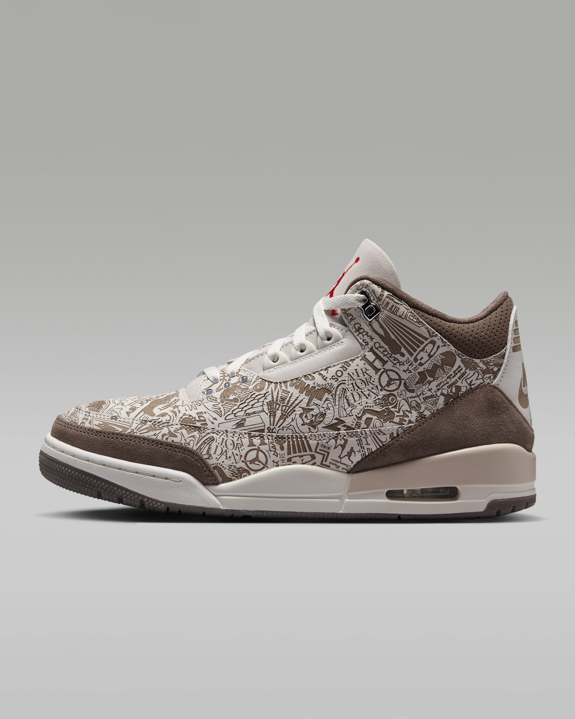 Air Jordan 3 Retro 'Laser' — Phantom/Palomino/Sail/University Red