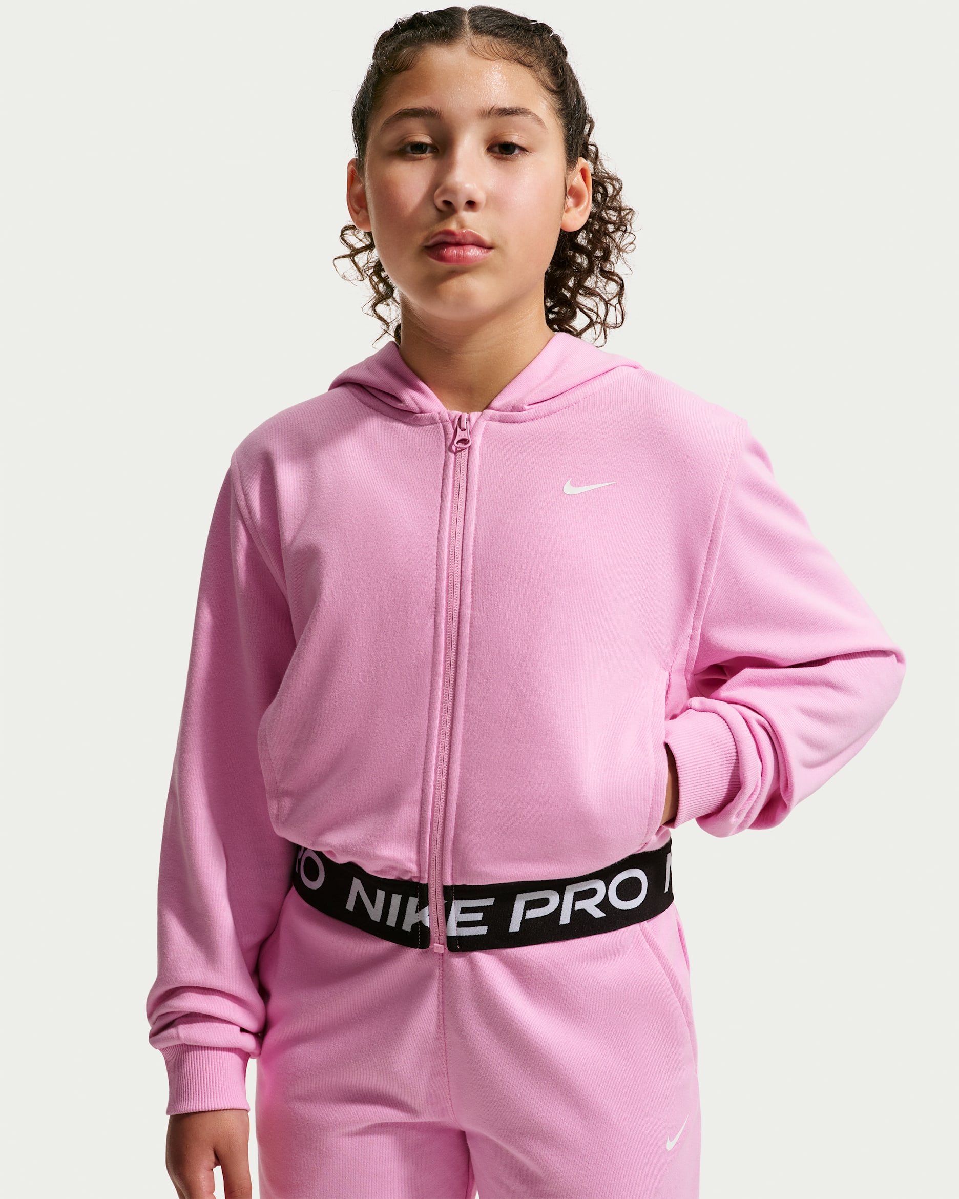 Nike Pro Fleece — Pink Rise/Pink Rise/Black/White
