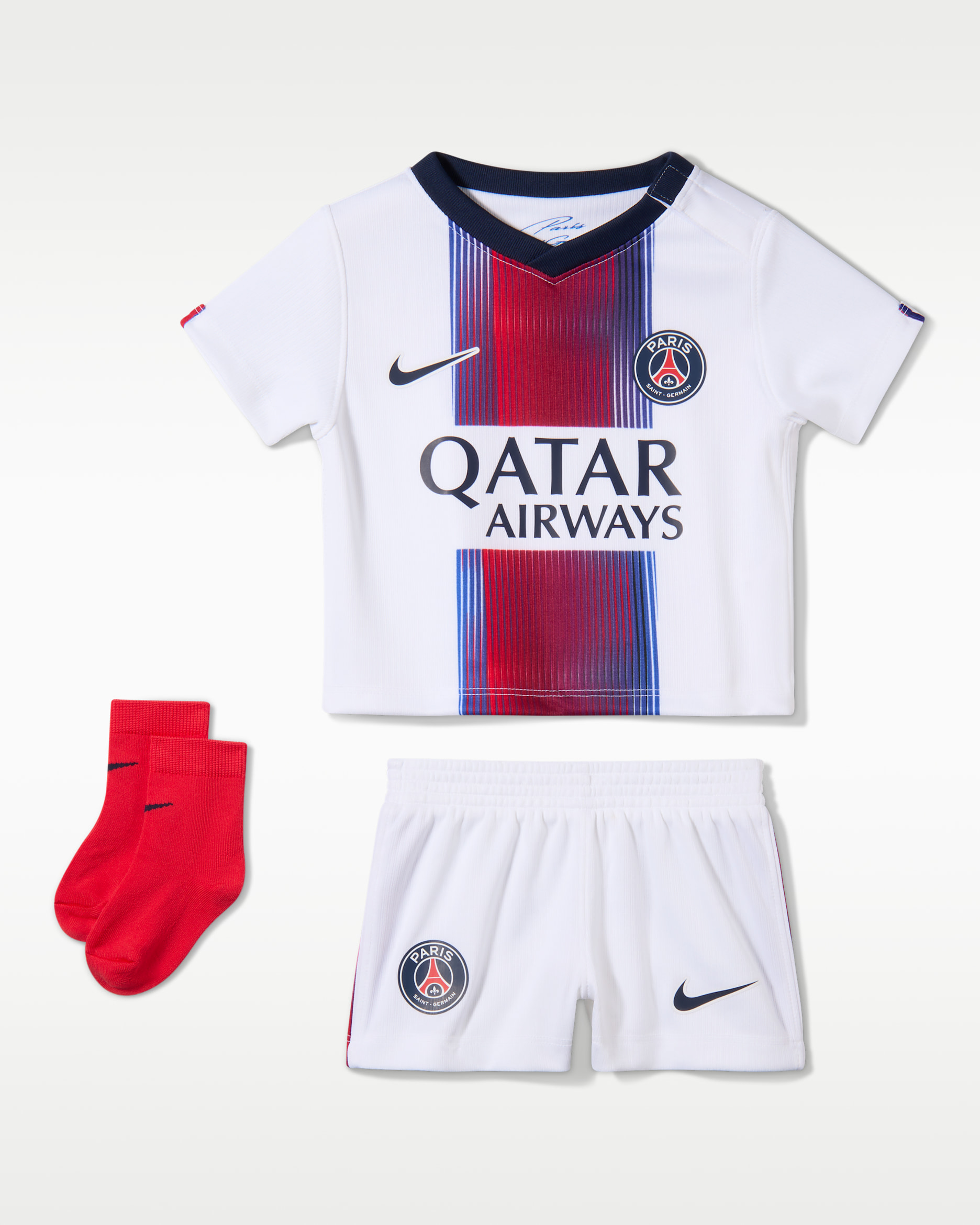 Paris Saint-Germain 2026/27 Stadium Away — White/College Navy/Global Red/College Navy