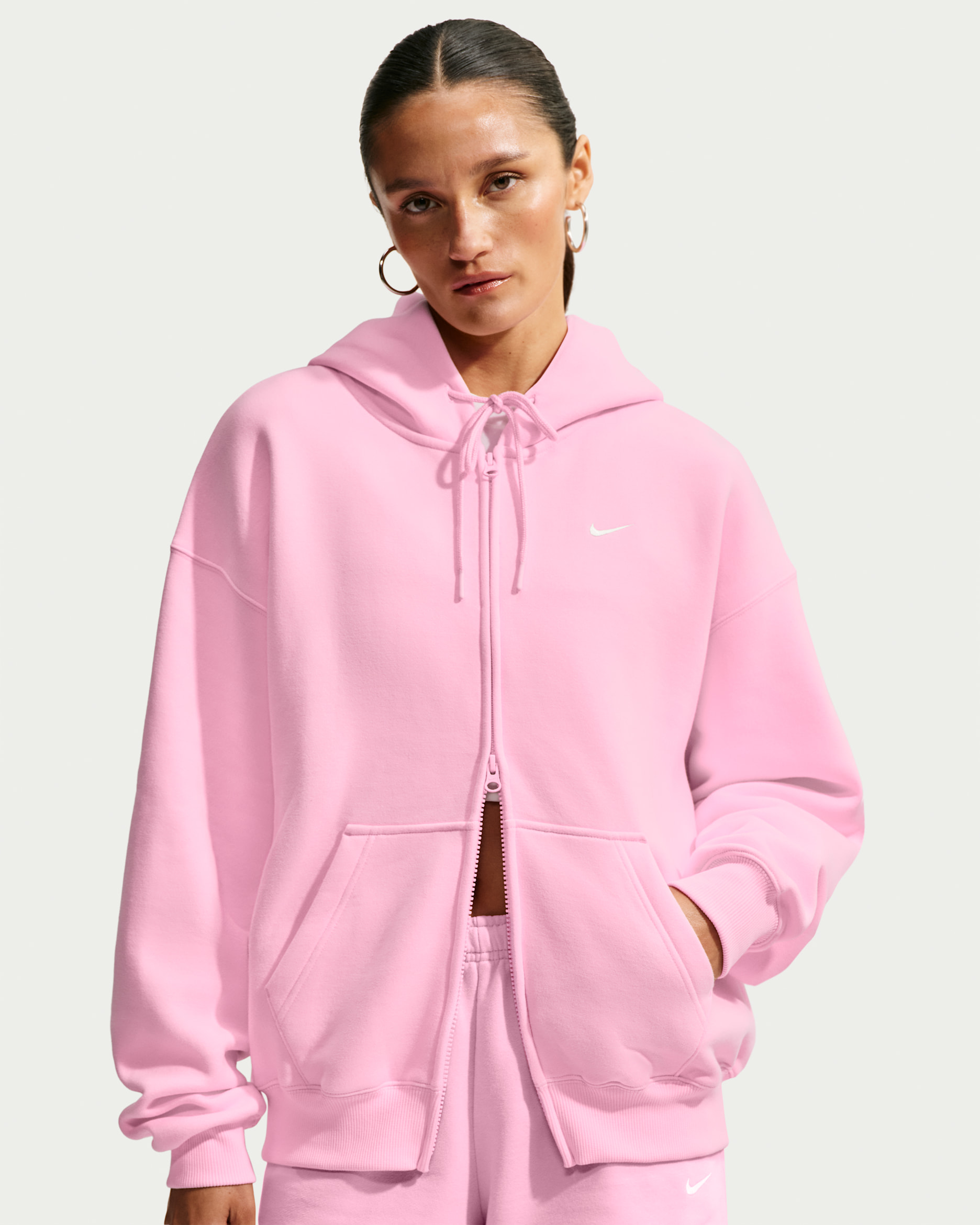 Nike Studio Fleece Medium Weight — Pink Rise/Sail