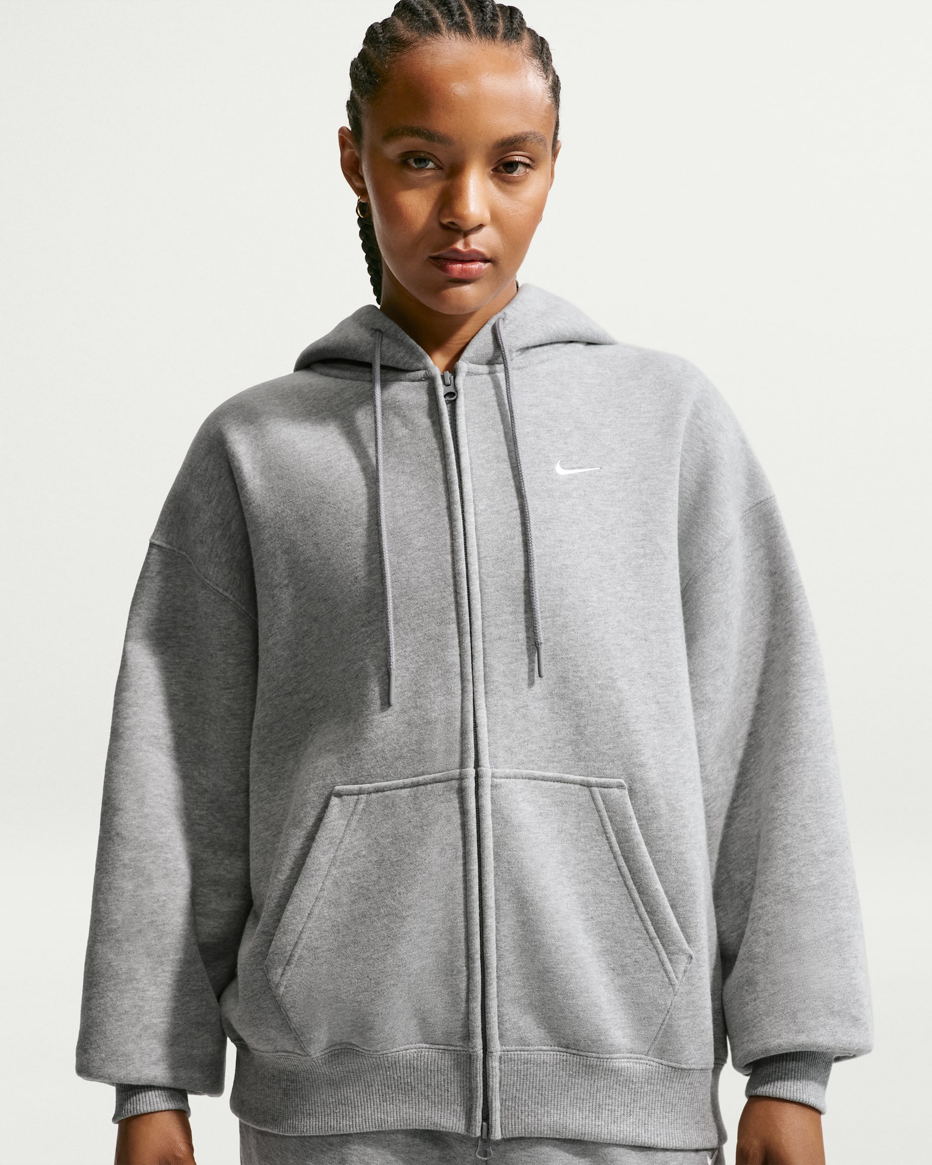Nike Studio Fleece Medium Weight — Dark Grey Heather/Sail