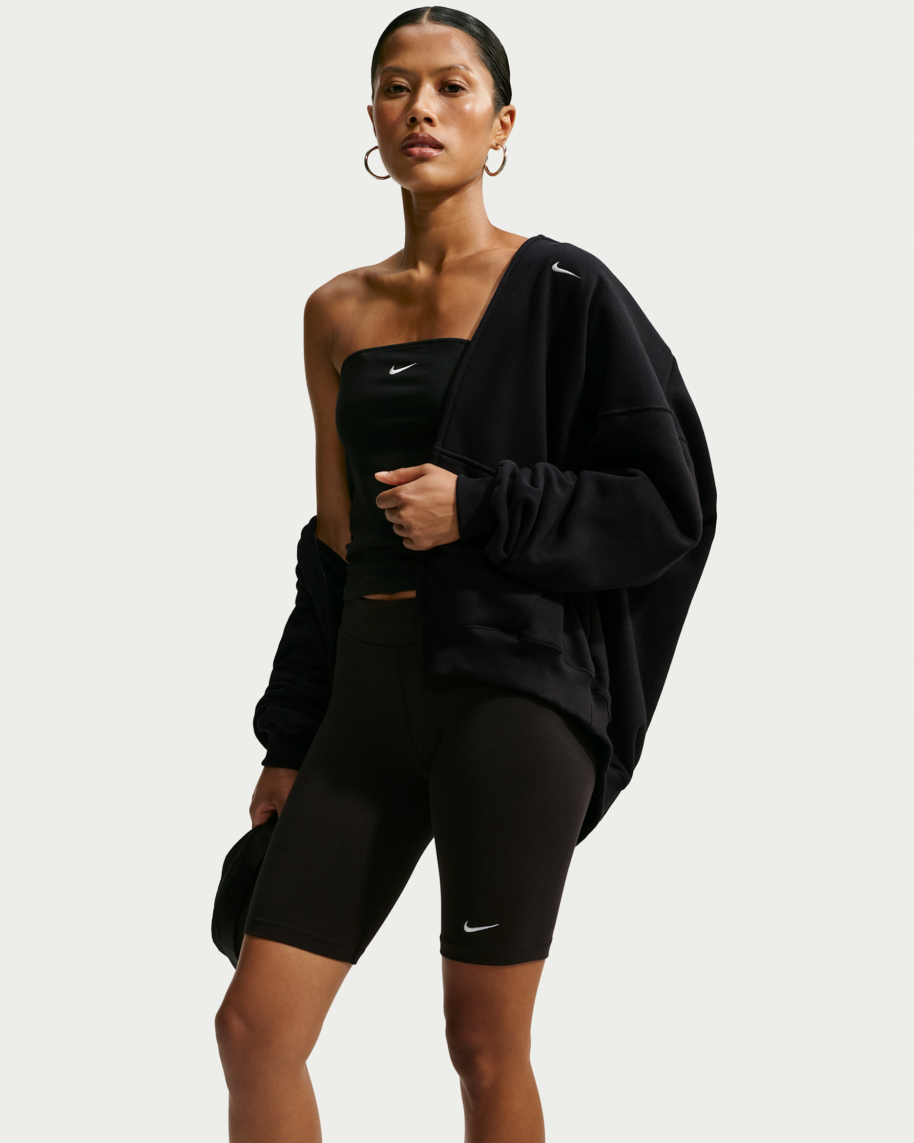 Nike Studio Fleece Medium Weight — Total Black/Sail