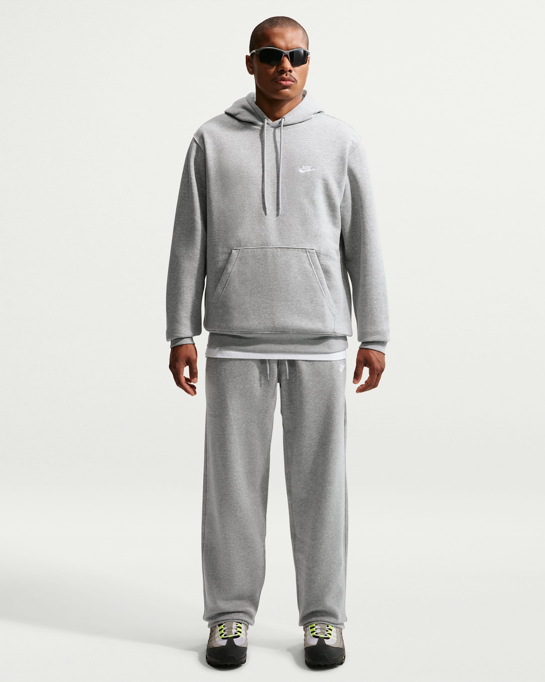 Nike Club — Dark Grey Heather/Light Smoke Grey/White