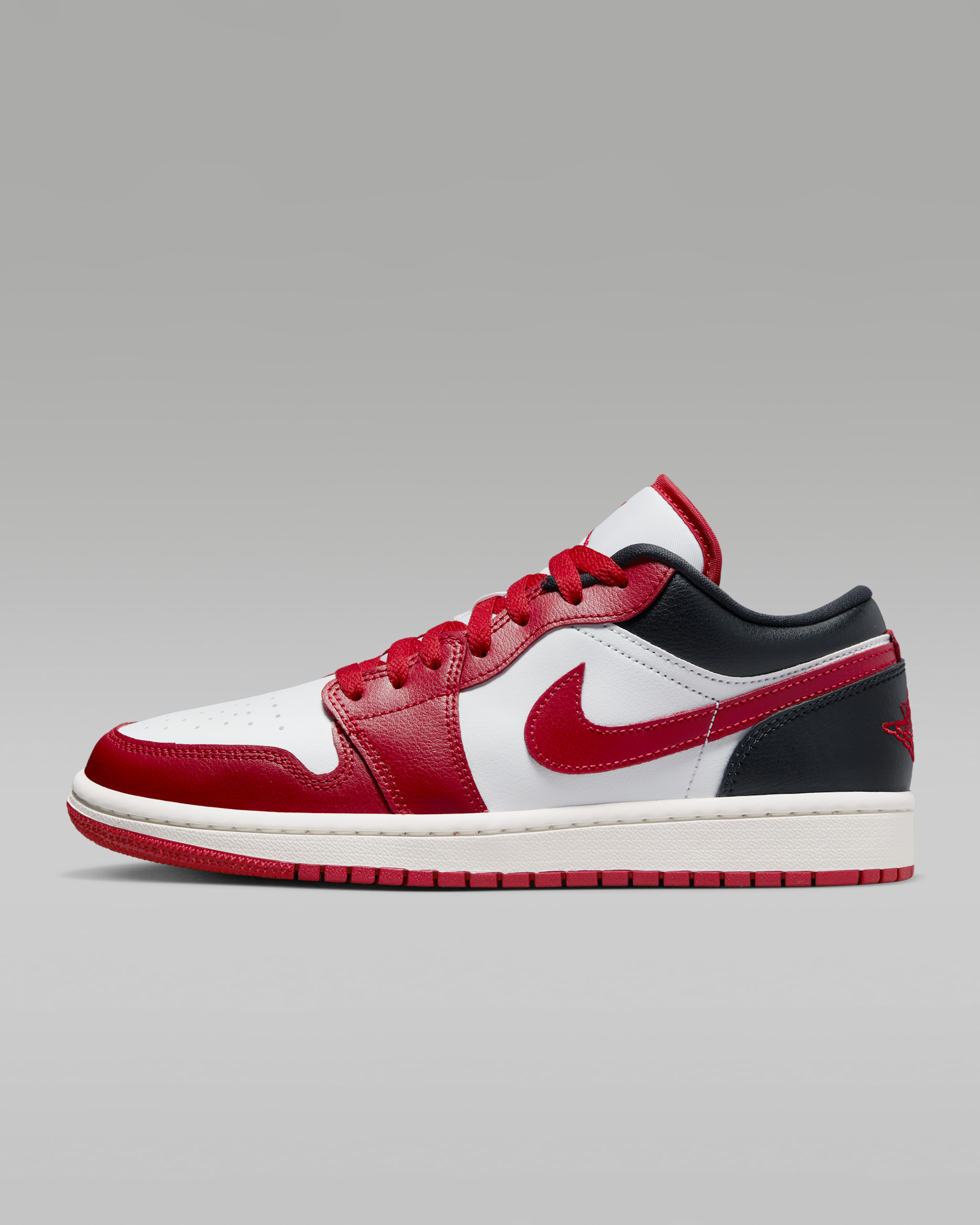 Air Jordan 1 Low — White/Black/Sail/Gym Red