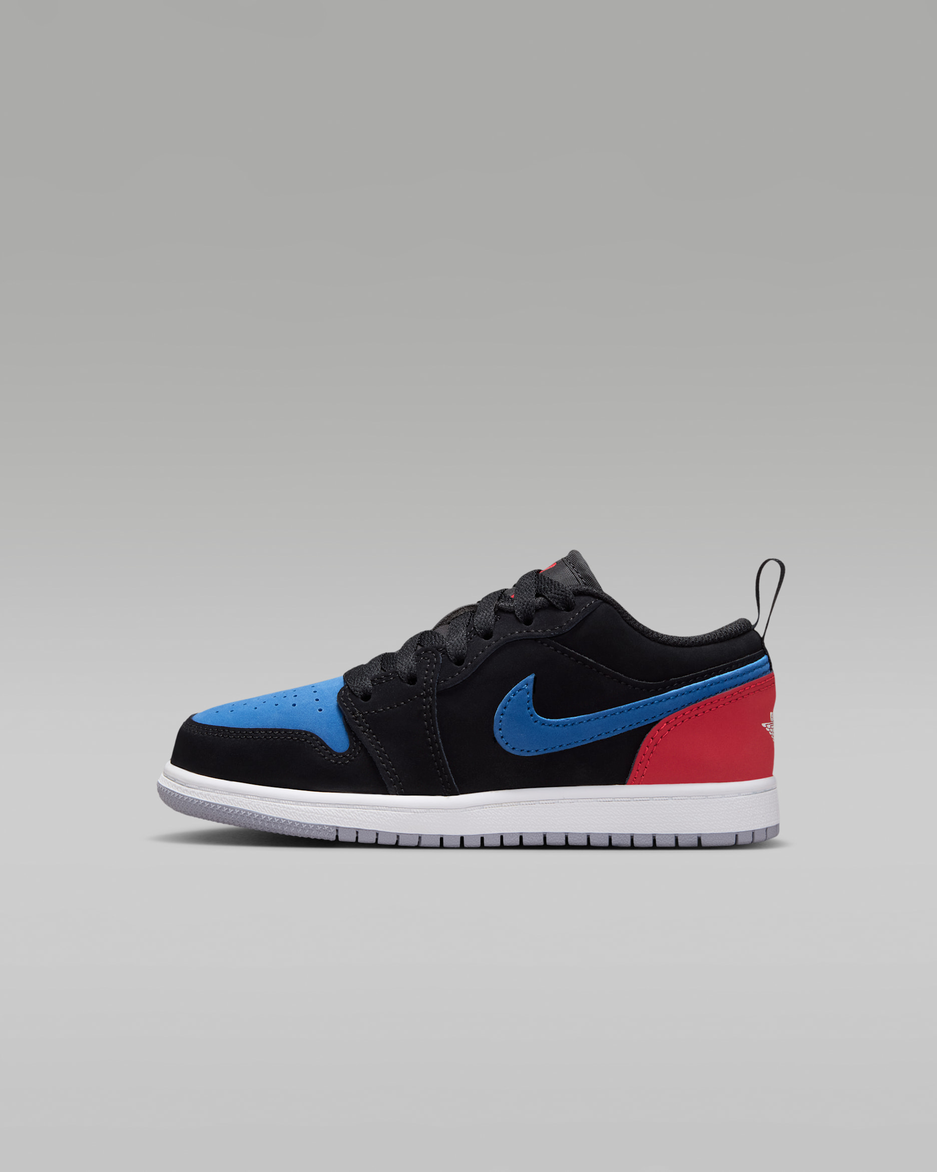 Jordan 1 Low — Black/True Blue/Varsity Red/Summit White
