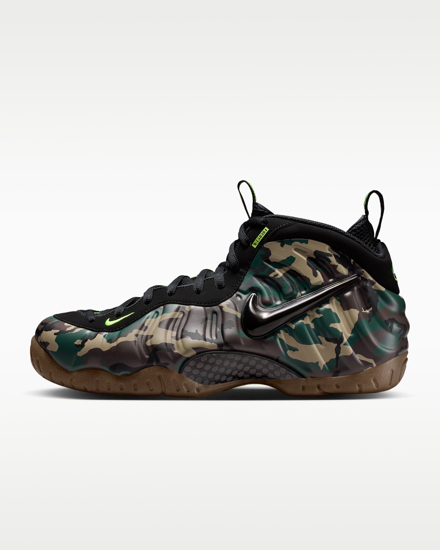 Nike Air Foamposite Pro Premium — Black/Voltage Green/Gum Dark Brown/Black