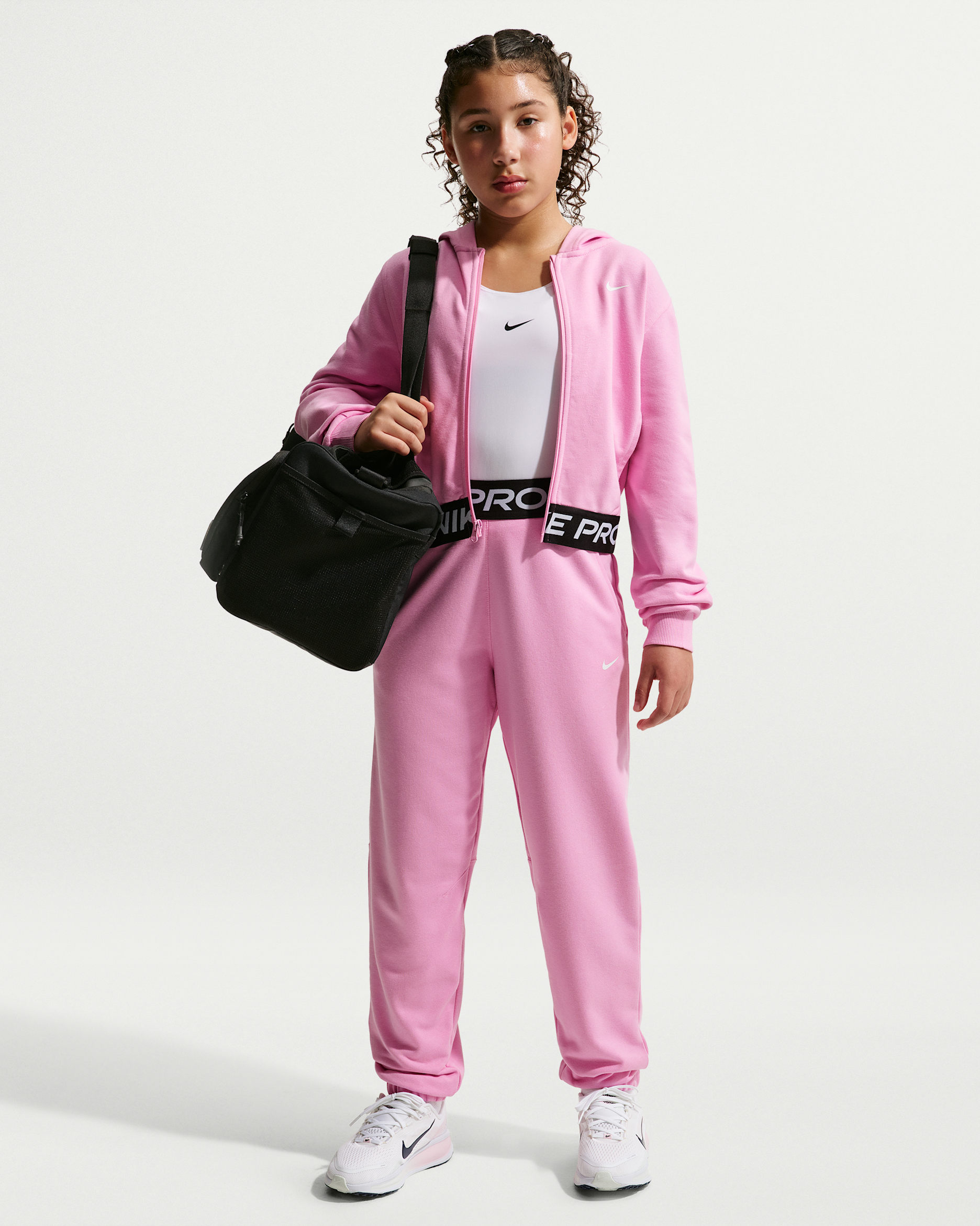Nike Pro Fleece — Pink Rise/Pink Rise/Black/White