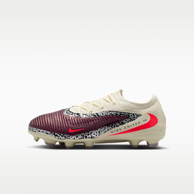 Nike United Jr Phantom 6 Low Pro — Burgundy Crush/Fossil/University Red