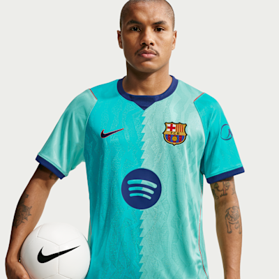 F.C. Barcelona 2026/27 Stadium Third — Green Frost/Green Frost/Gym Red/Loyal Blue