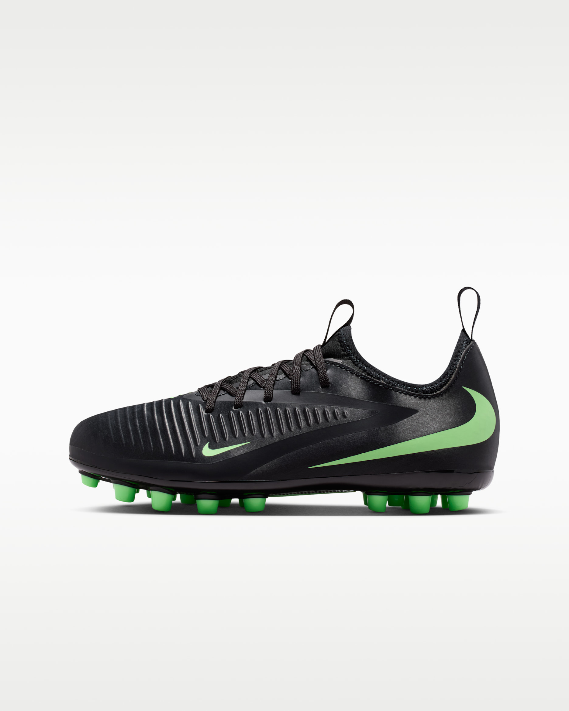 Nike Jr. Phantom 6 Low Academy — Black/Black/Illusion Green