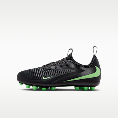 Nike Jr. Phantom 6 Low Academy — Black/Black/Illusion Green