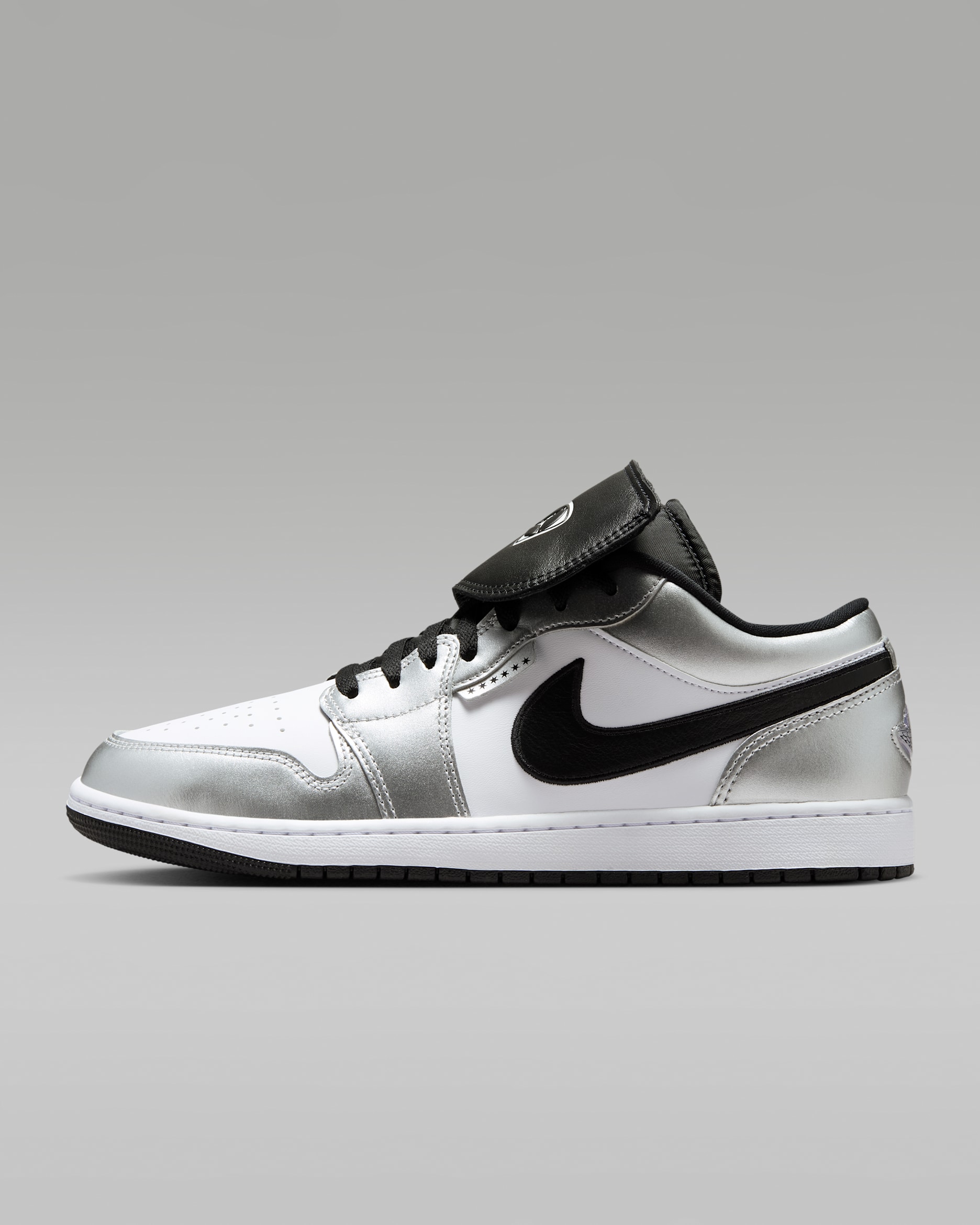 Air Jordan 1 Low SE — White/White/Metallic Silver/Black