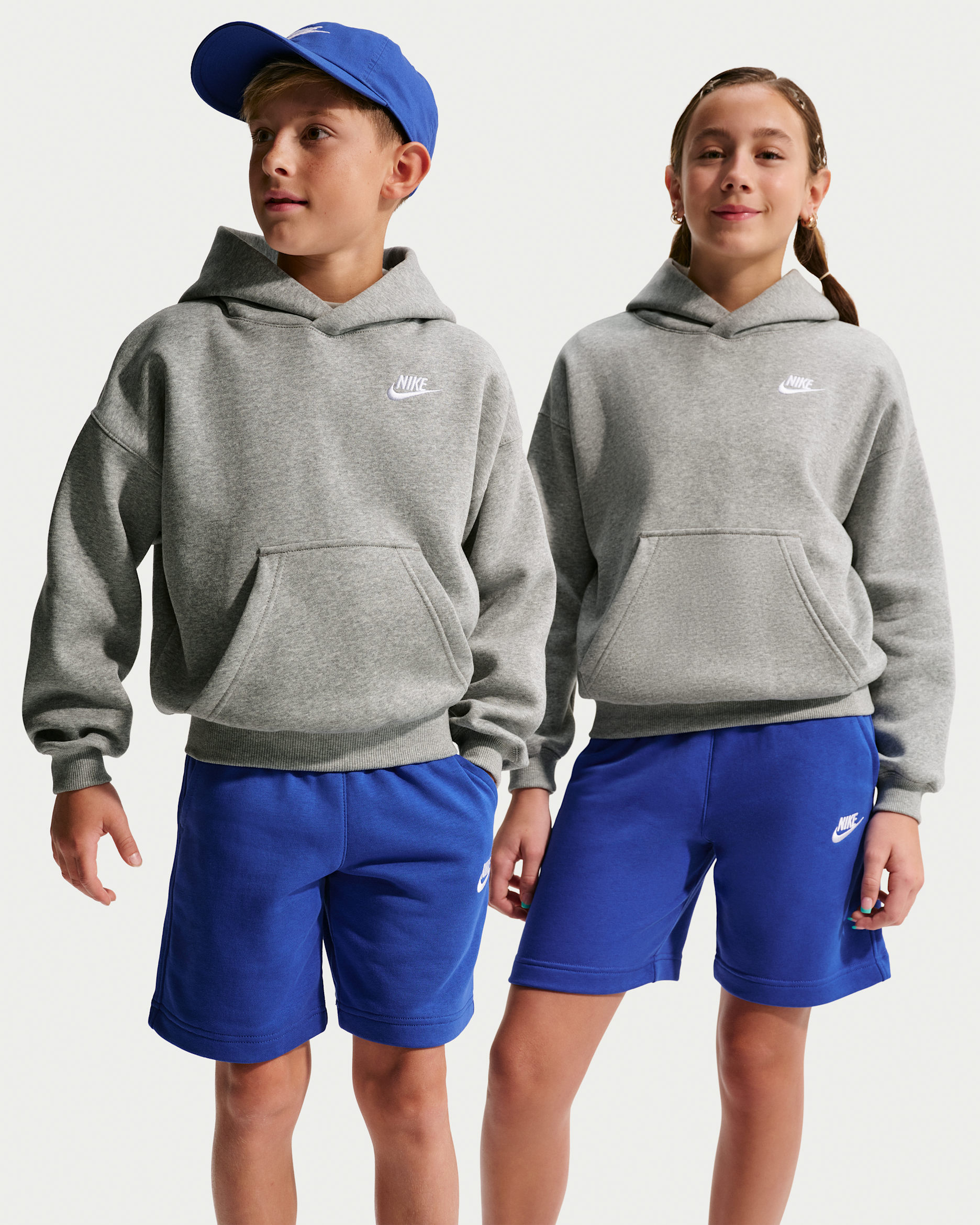 Nike Sportswear Club Fleece — Dark Grey Heather/White