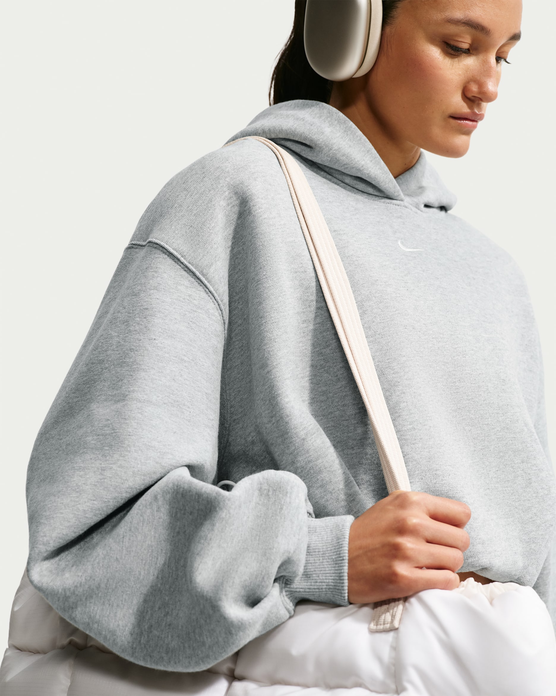 Nike Studio Fleece Medium Weight — Dark Grey Heather/Sail