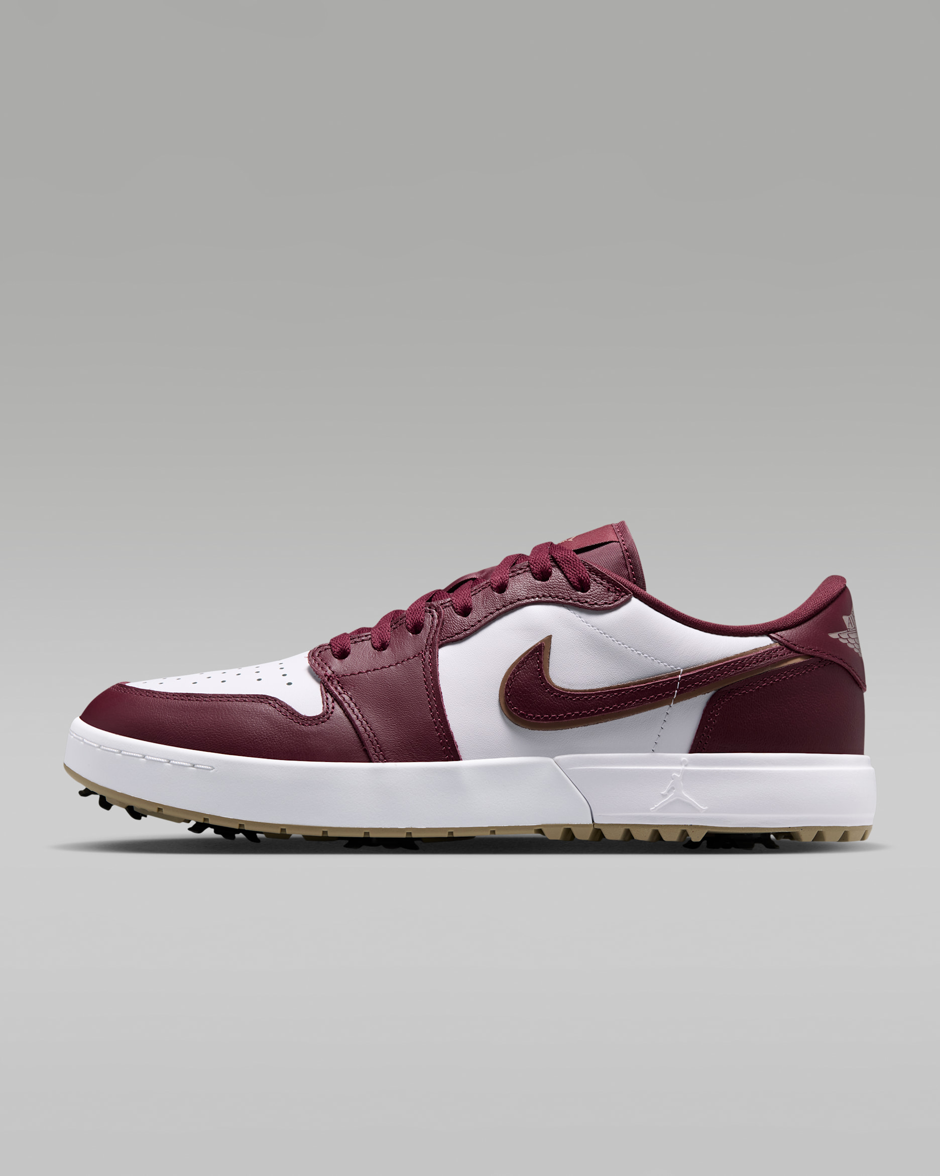 Air Jordan 1 Low G Spiked — Dark Team Red/White/Khaki/Dark Team Red