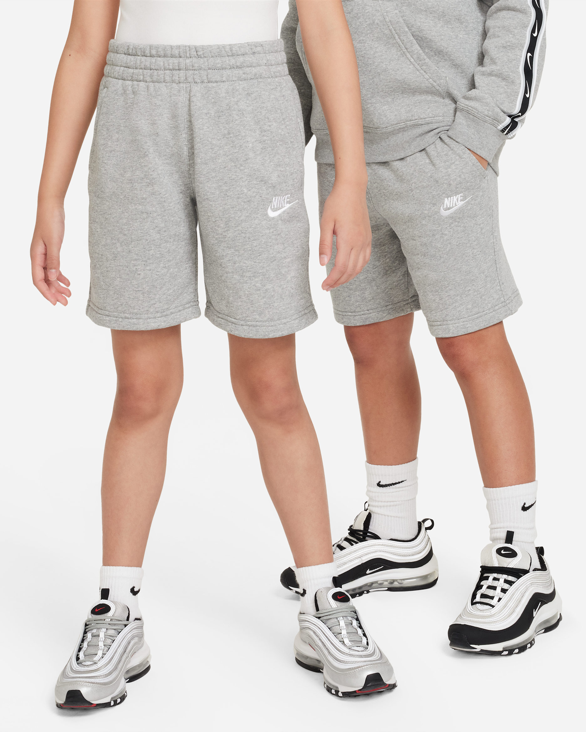 Nike Sportswear Club Fleece — Dark Grey Heather/Base Grey/White