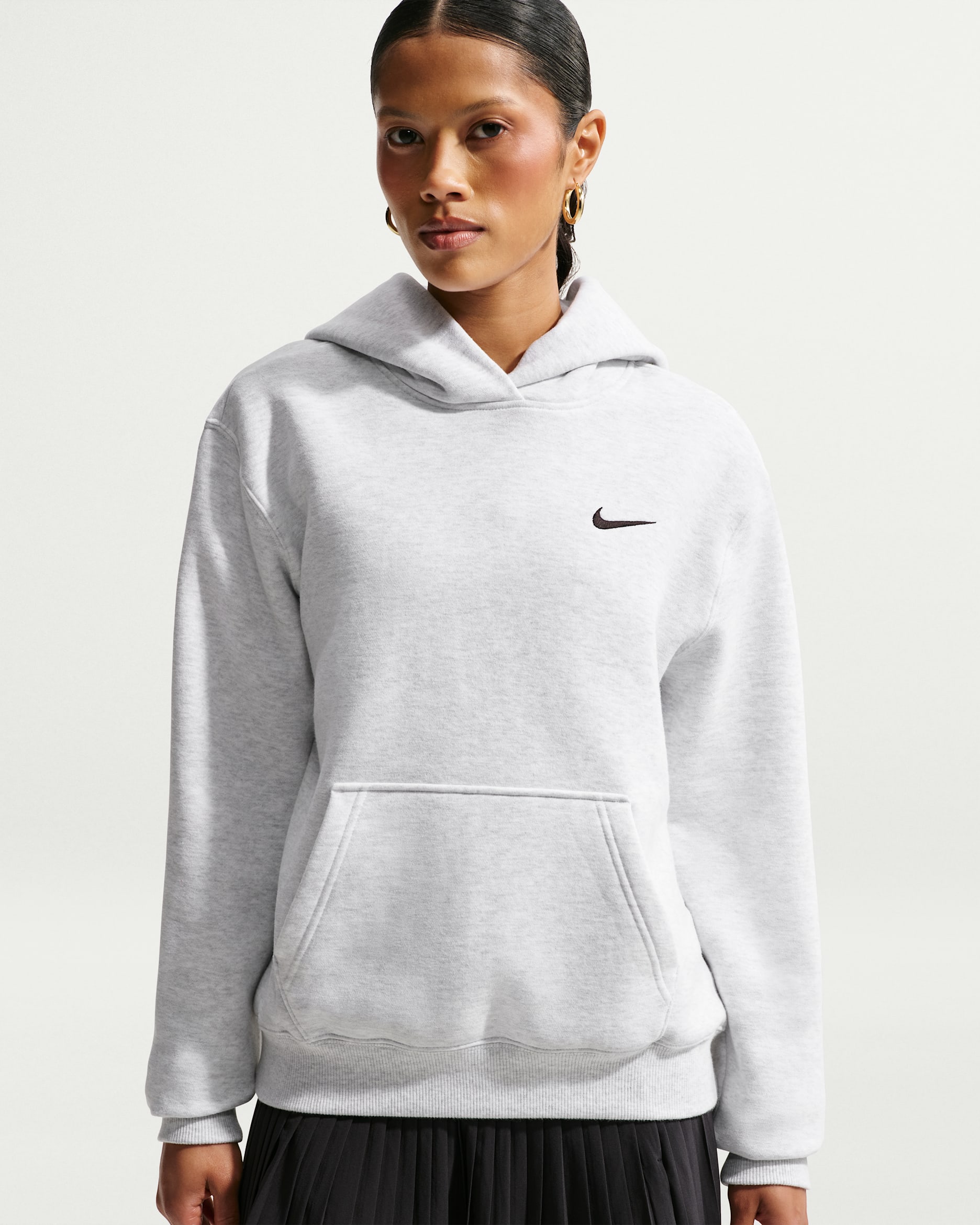 Nike Studio Fleece Medium Weight — Birch Heather/Black