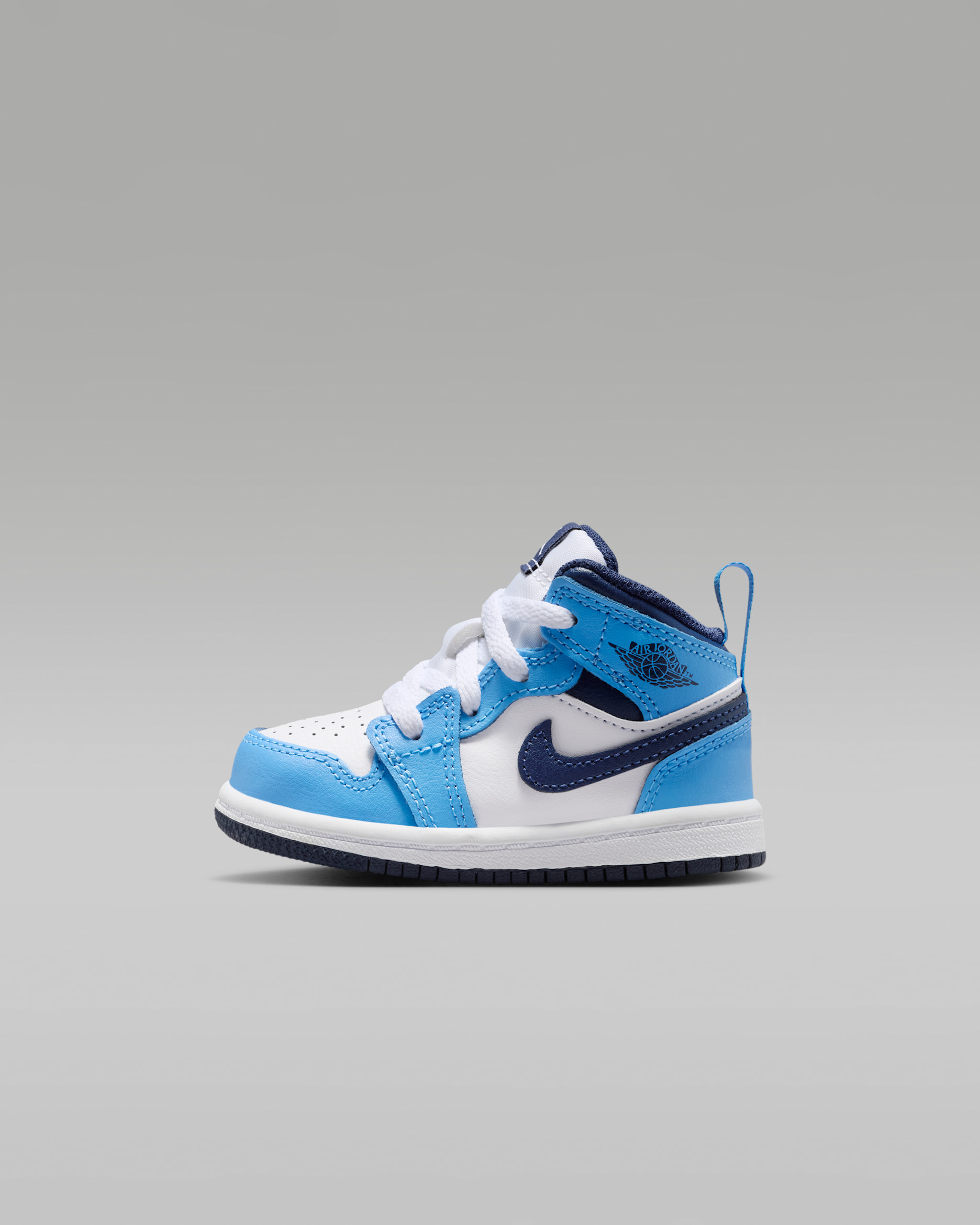 Jordan 1 Mid — University Blue/White/Sail/Midnight Navy